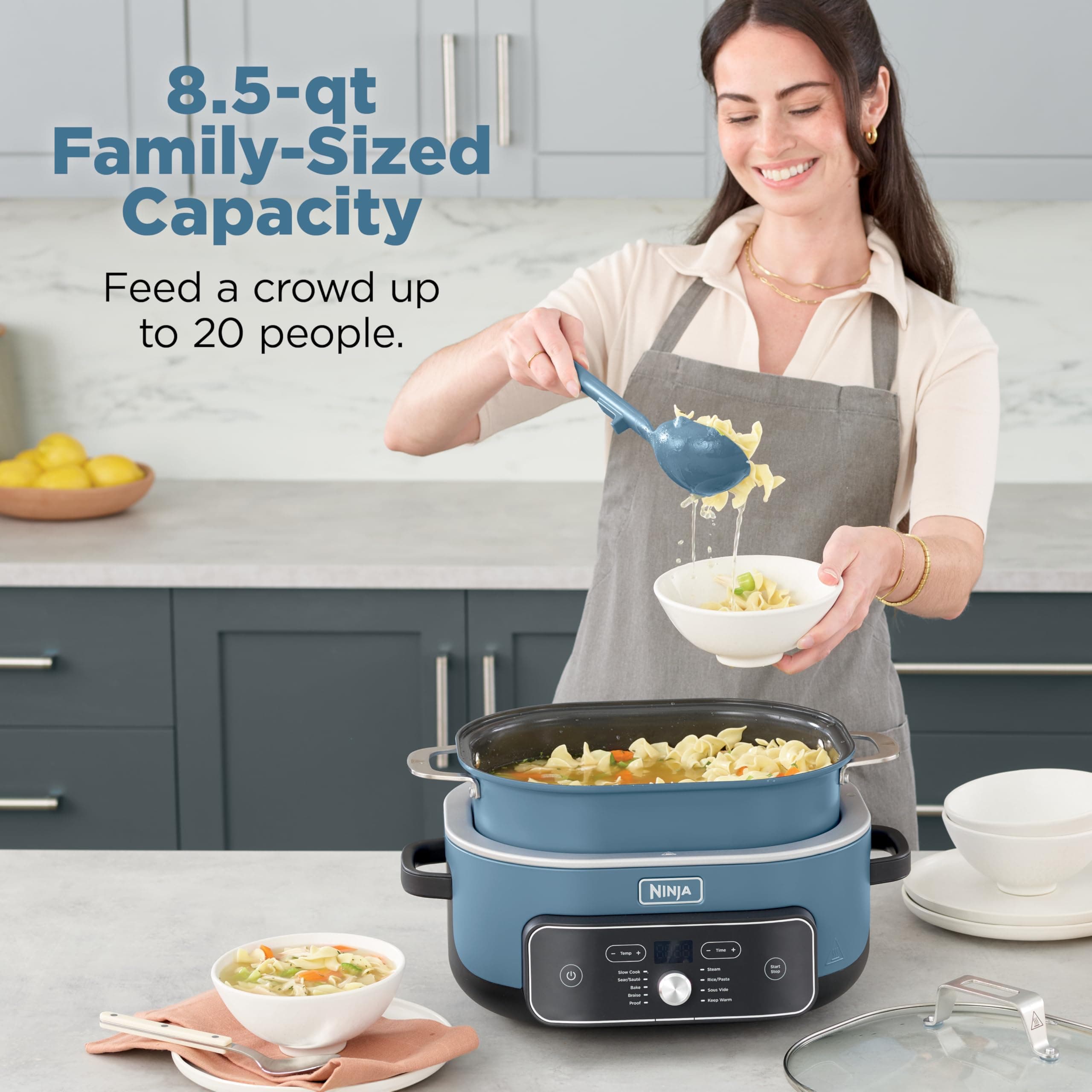 Ninja® PossibleCooker™ PRO Plus 9-in-1, 8.5-qt, Blue Macaron, MC2001, view 8