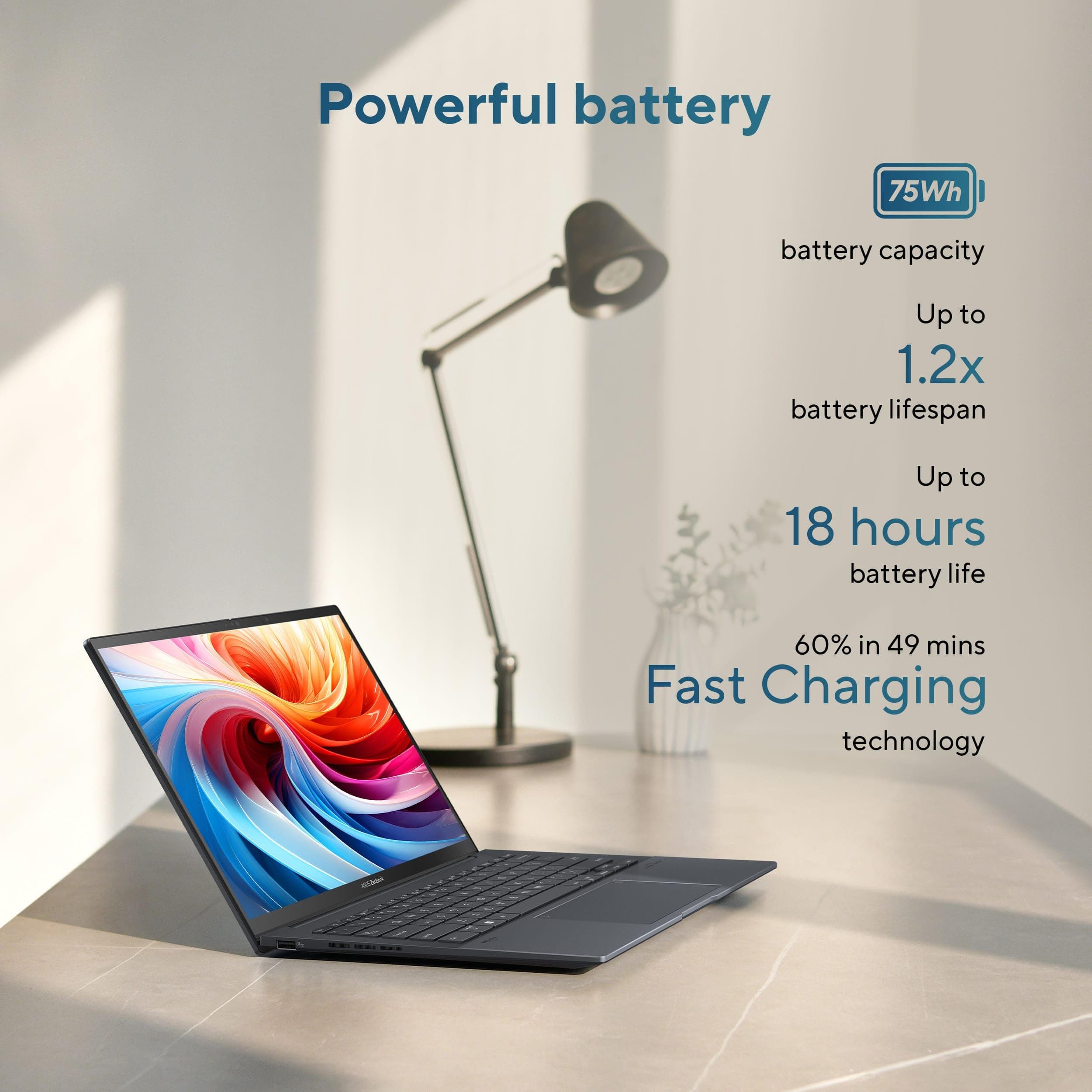 ASUS Zenbook 14 OLED Touchscreen AI PC Laptop,14" FHD+, Intel Core Ultra 7 255H (> i9-13900H), 16GB DDR5 RAM, Backlit, 2x Thunderbolt 4, Wi-Fi 7, IST Computer Customized 512GB/1TB/2TB SSD, Win 11 Pro, view 5