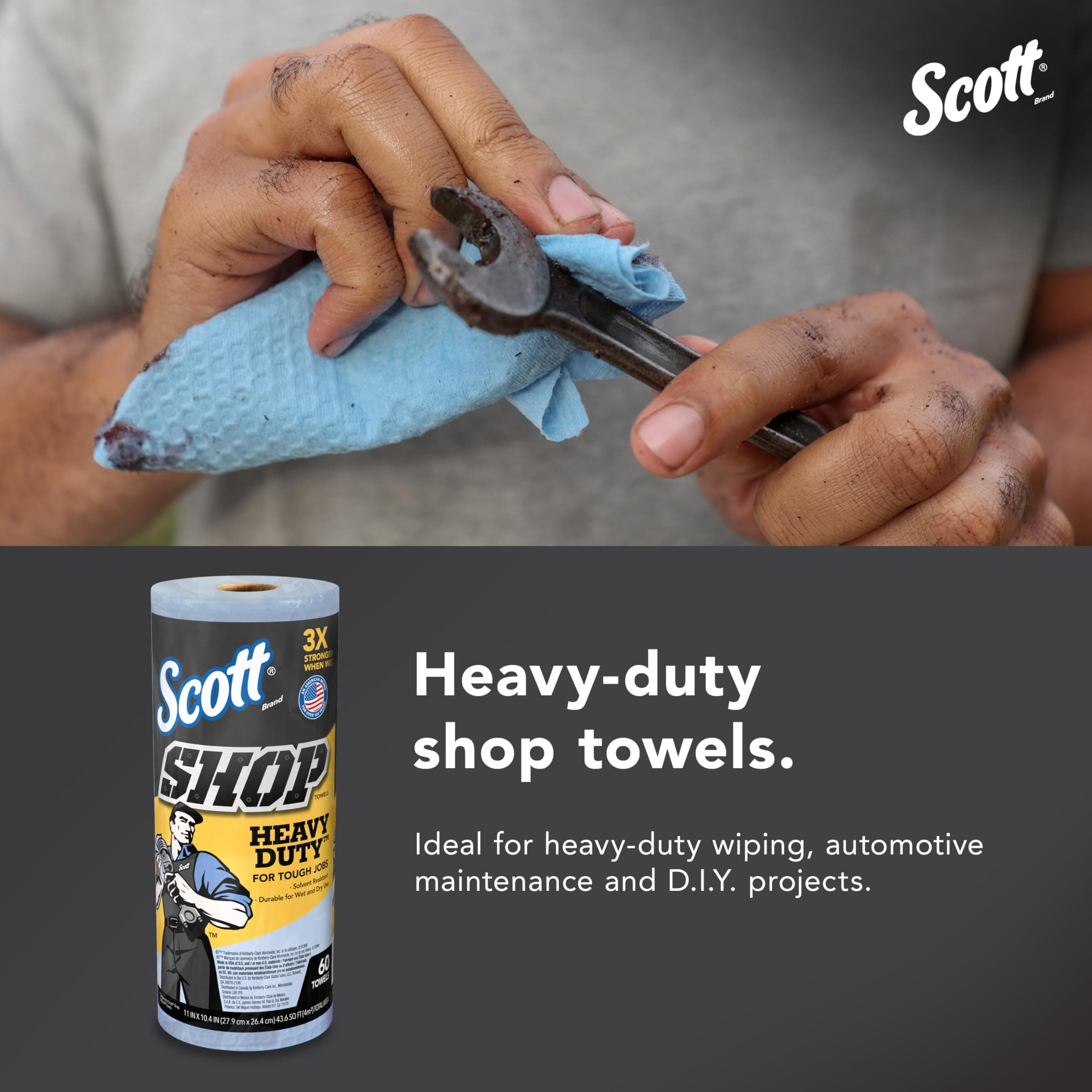 Scott Shop Towels Heavy Duty, 60 Towels/Roll, 12 Rolls/Case, view 4
