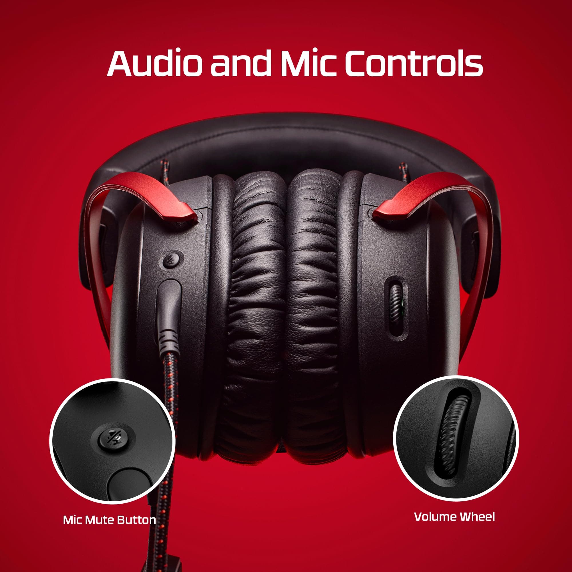 HyperX Cloud III – Wired Gaming Headset, PC, PS5, Xbox Series X|S, Angled 53mm Drivers, Spatial Audio, Memory Foam, Durable Frame, Ultra-Clear 10mm Mic, USB-C, USB-A, 3.5mm – Black/Red, view 6