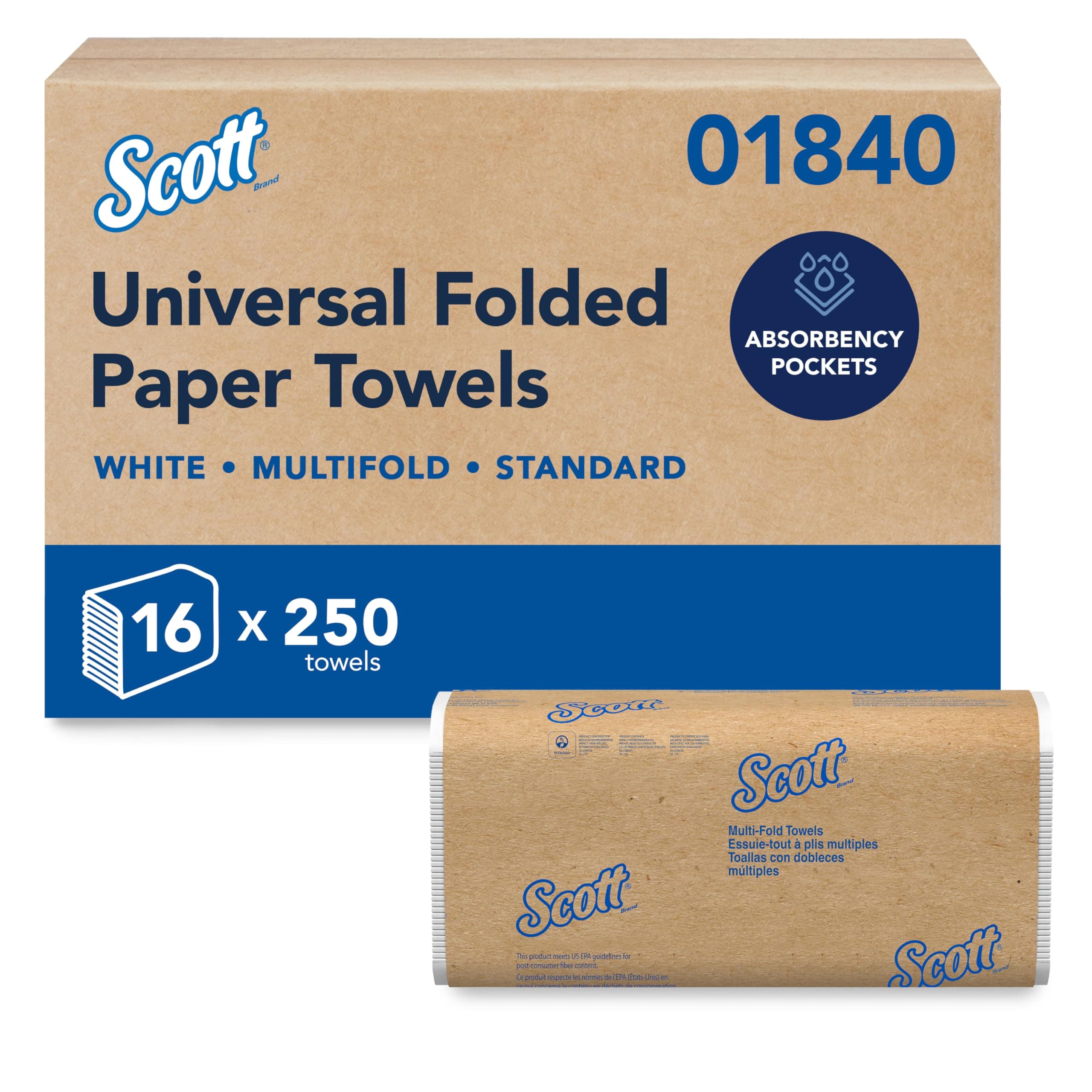 Scott Professional Multifold Paper Towels, Bulk, 16 x 250 Sheets (01840)