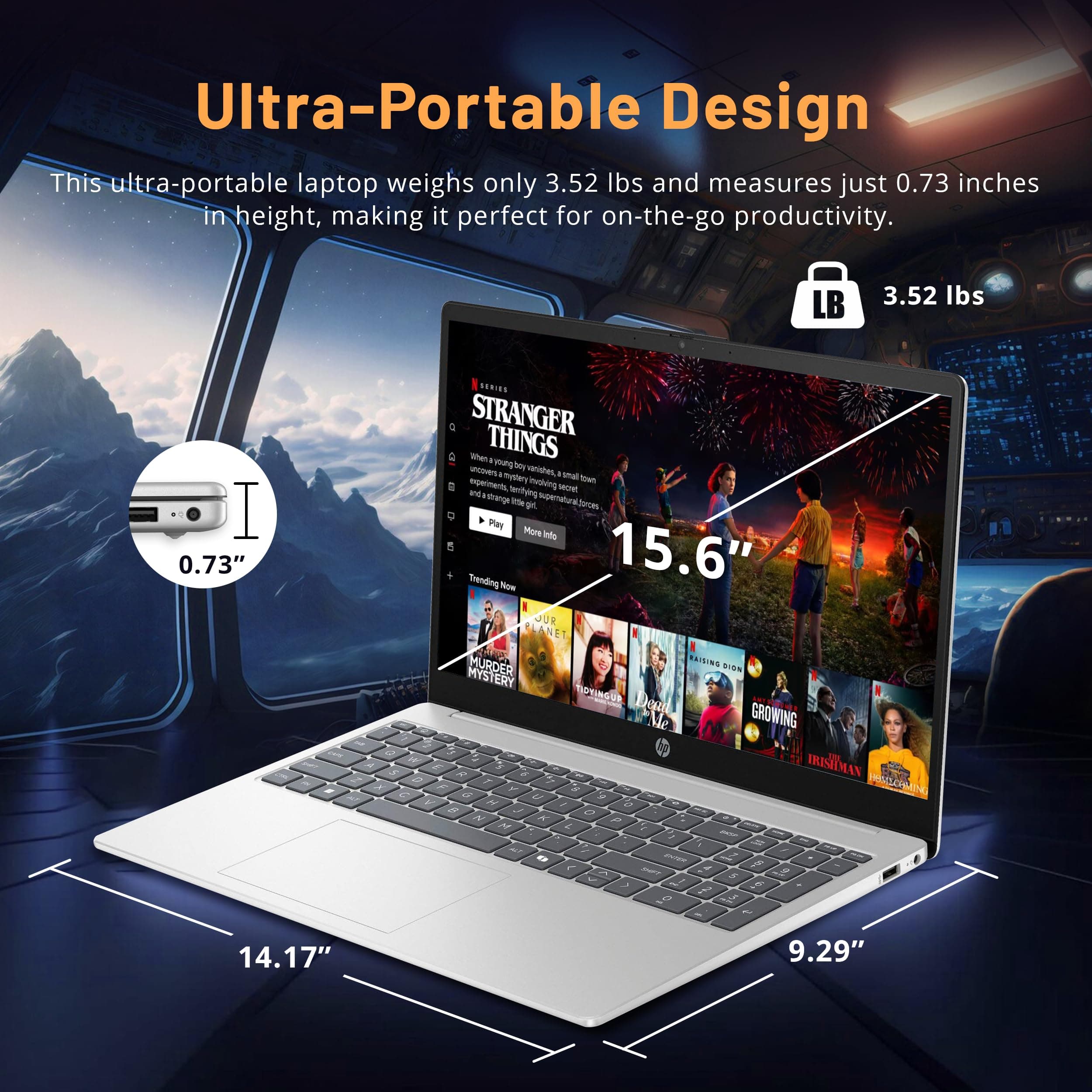 HP 15.6" FHD Touchscreen Business Laptop, Intel i7-1255U, 64GB RAM, 2TB PCIe SSD, Intel Iris Xe Graphics, Num Pad, Webcam, Windows 11 Pro, Natural Silver, 32GB Hotface USB Card, view 7