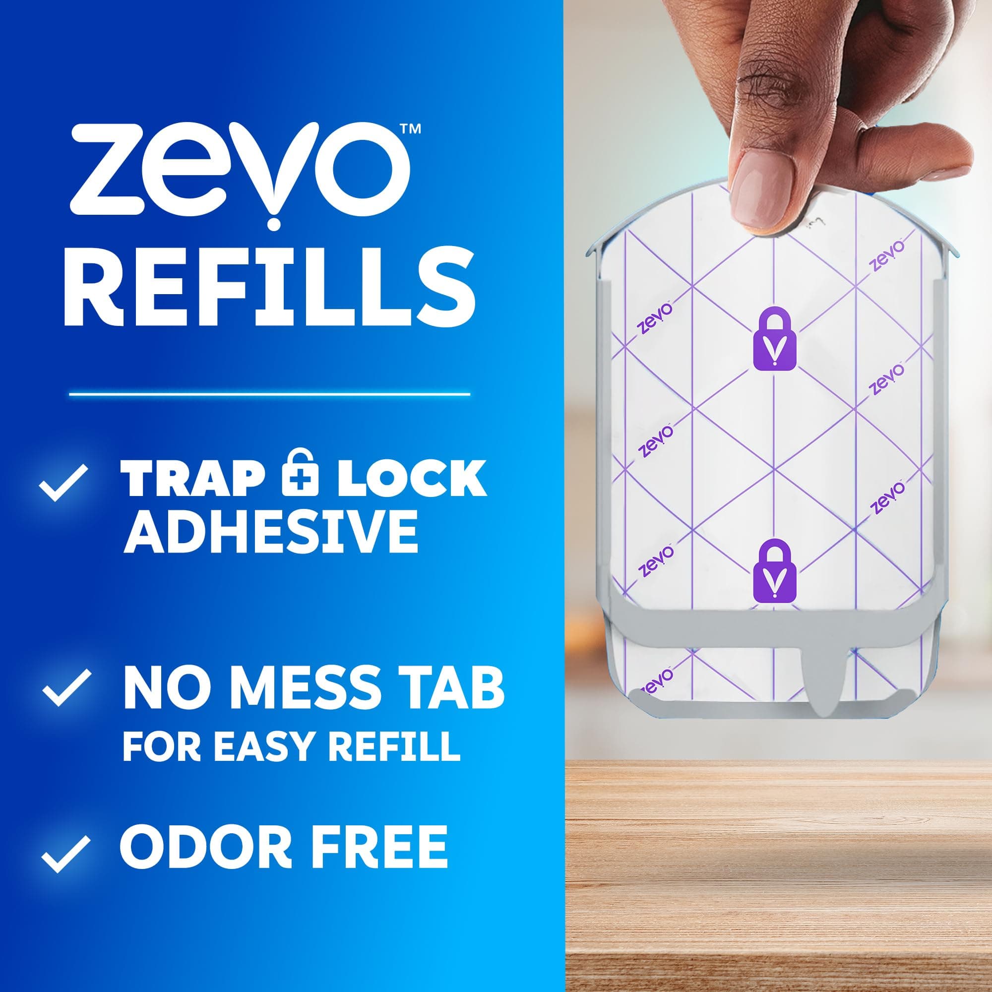 Zevo Flying Insect Trap Refill Cartridges for Fruit Flies & Gnats, 4 Count, view 2