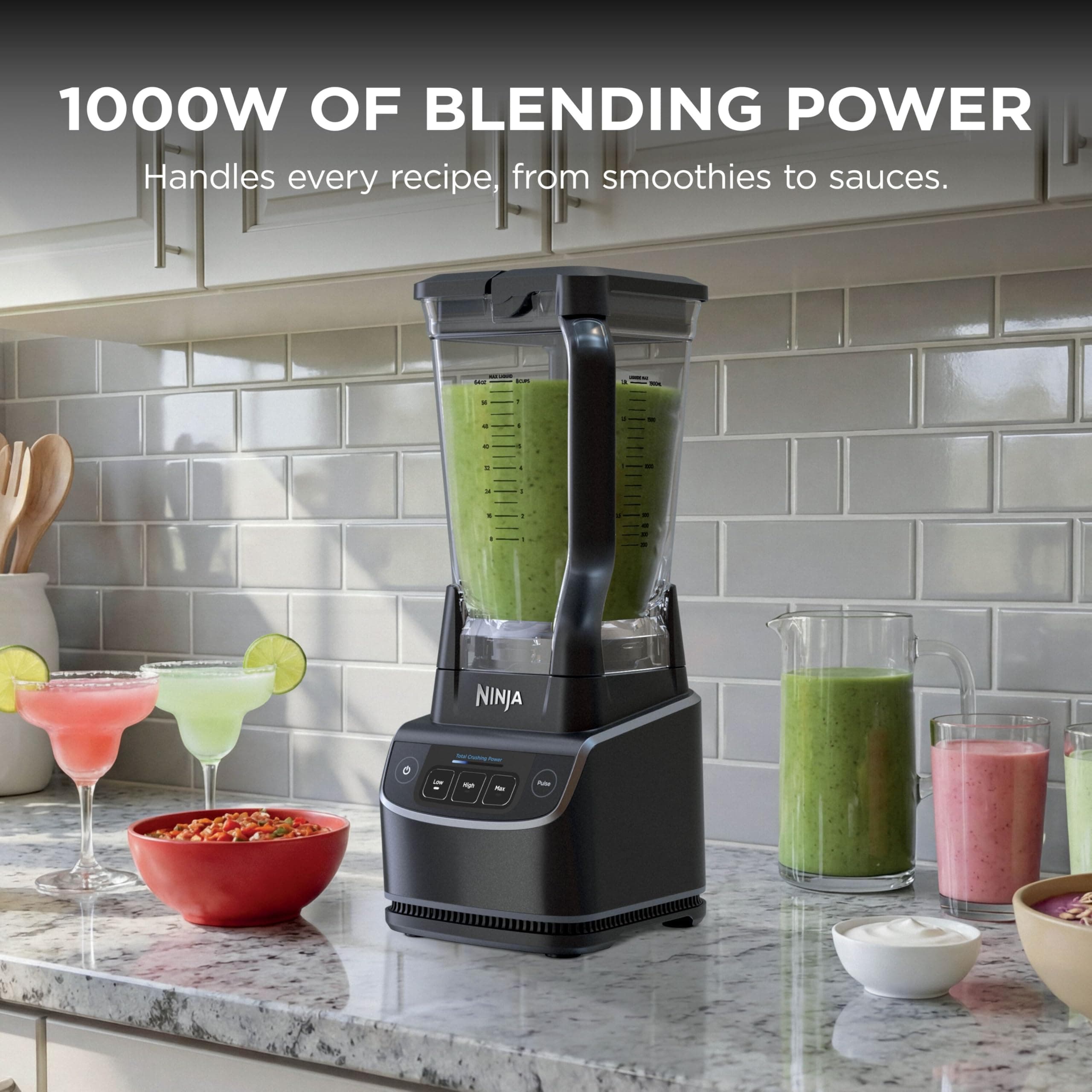 Ninja UltraCrush Jug Blender, Make Smoothies, Dips, Sauces, Black BP201UK, view 2
