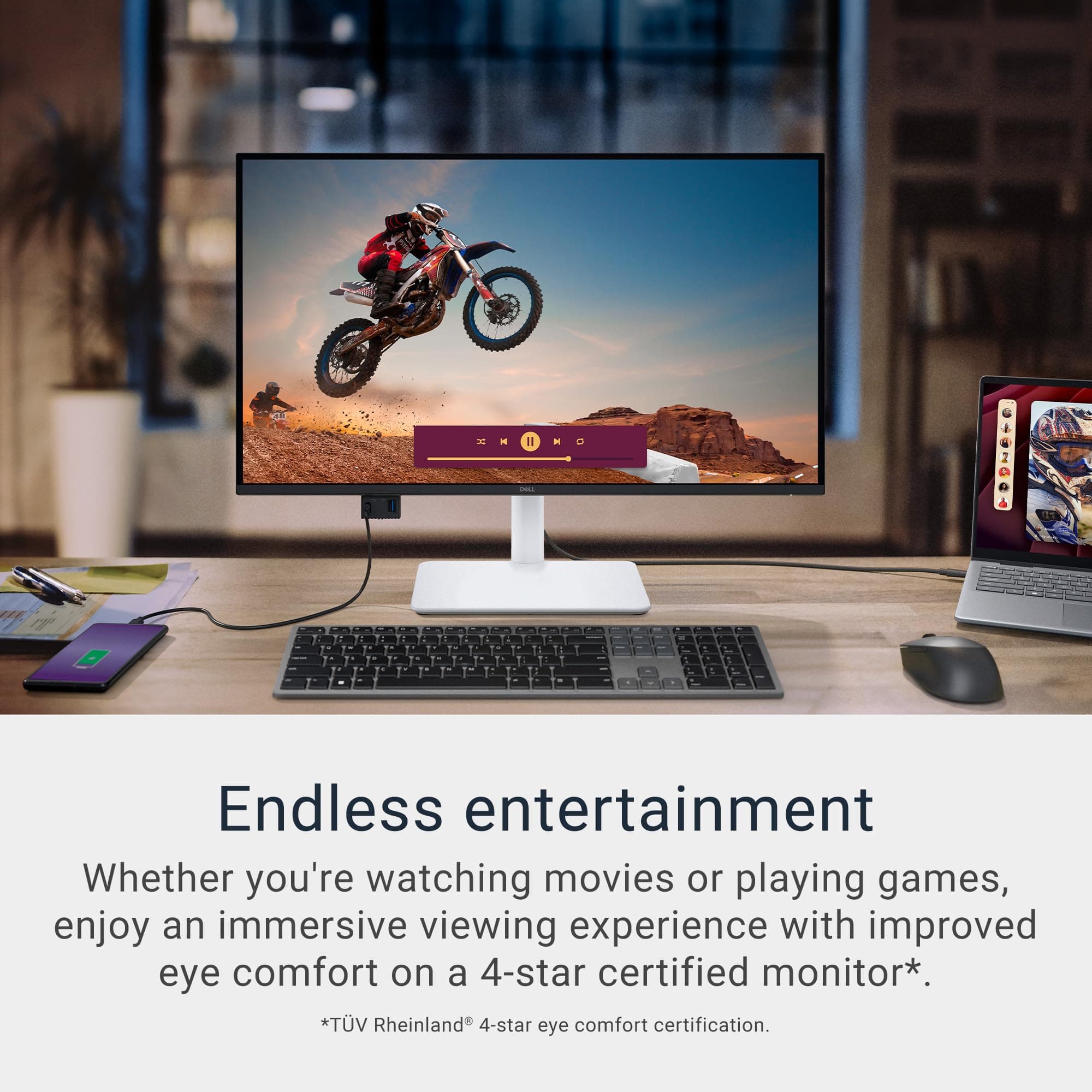 Dell 27 Monitor S2725QC, 4K UHD IPS, 120Hz, 99% sRGB, 4ms, FreeSync Premium, view 2