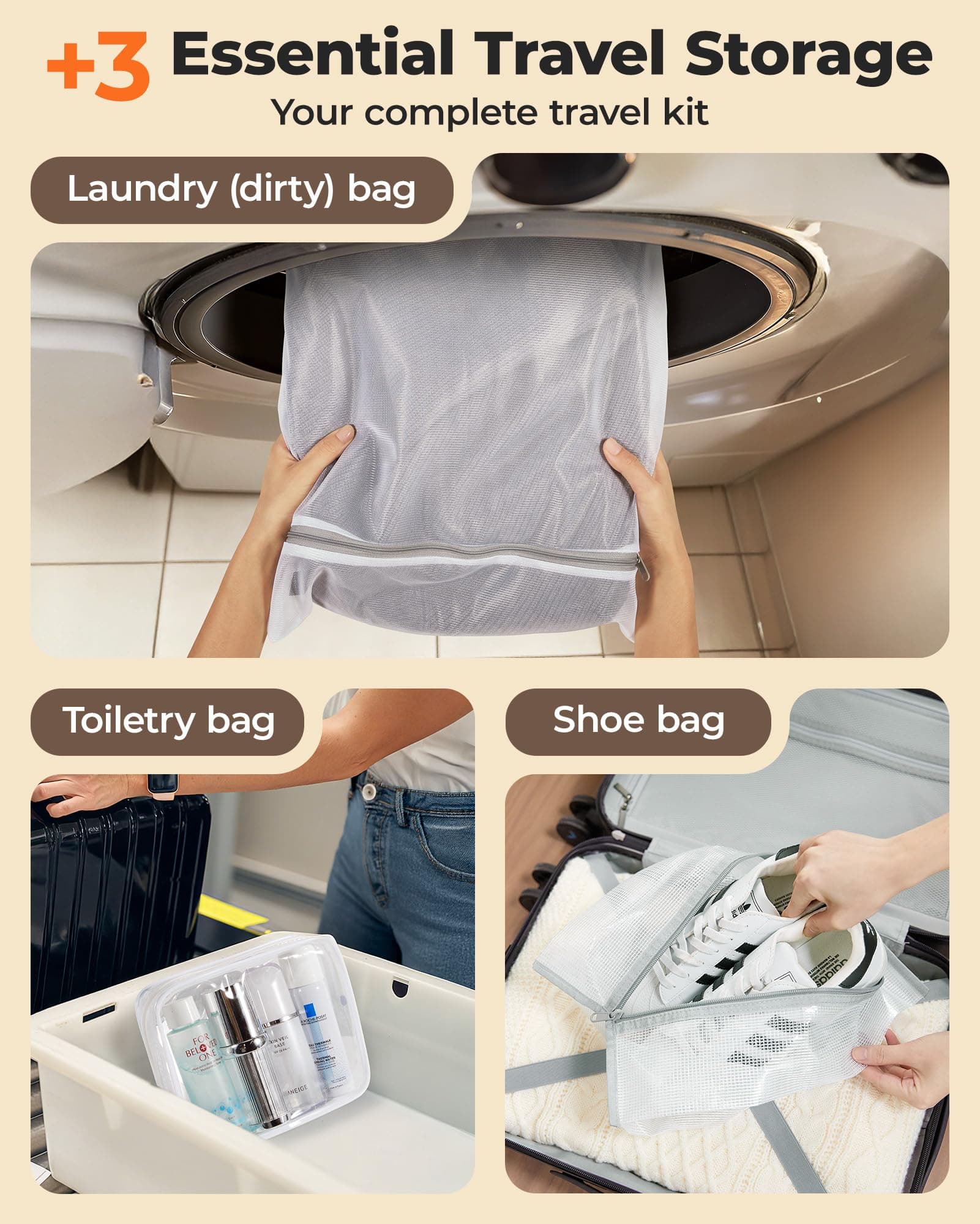 BAGSMART Travel Vacuum Bags for Suitcase & Home, 18 Pack with Wireless Pump, view 5