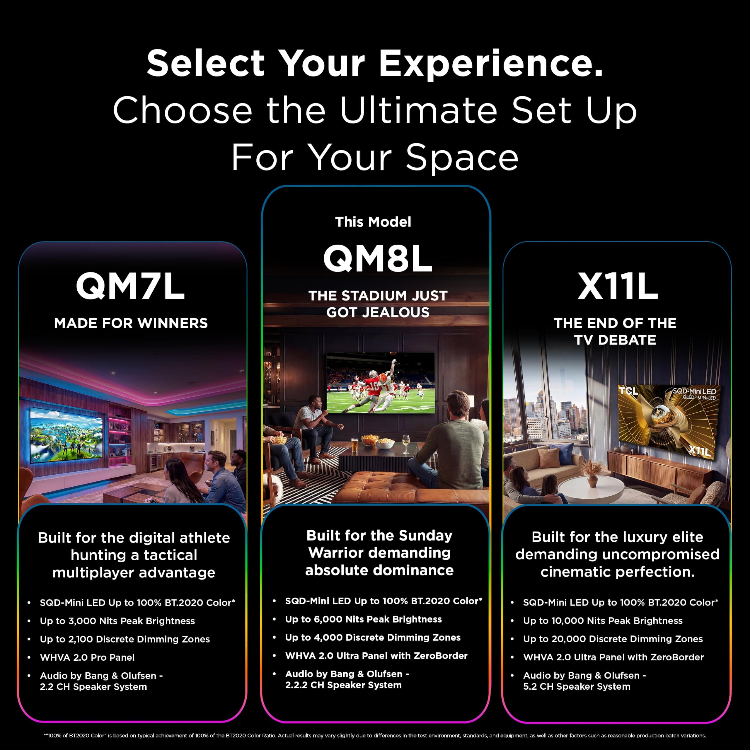 TCL 75 Inch Class QM8L Series | SQD-Mini-LED QLED Smart TV | 75QM8L, 2026 Model | 144Hz | Ultimate Color Brightness & Contrast | Google AI Bang & Olufsen | Voice Control Gaming Streaming Television, view 5