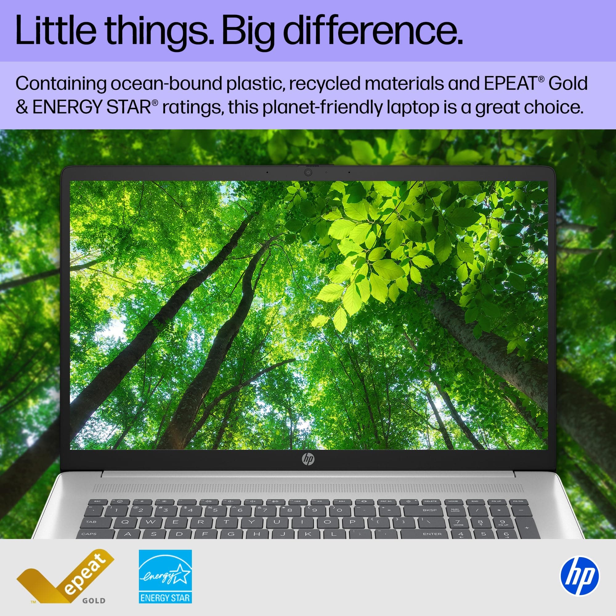 HP 17.3 inch Laptop, FHD Display, Intel Core i5-1334U, 16 GB RAM, 512 GB SSD, Intel Iris Xe Graphics, Windows 11 Home, Natural Silver, 17-cn3399nr, view 6