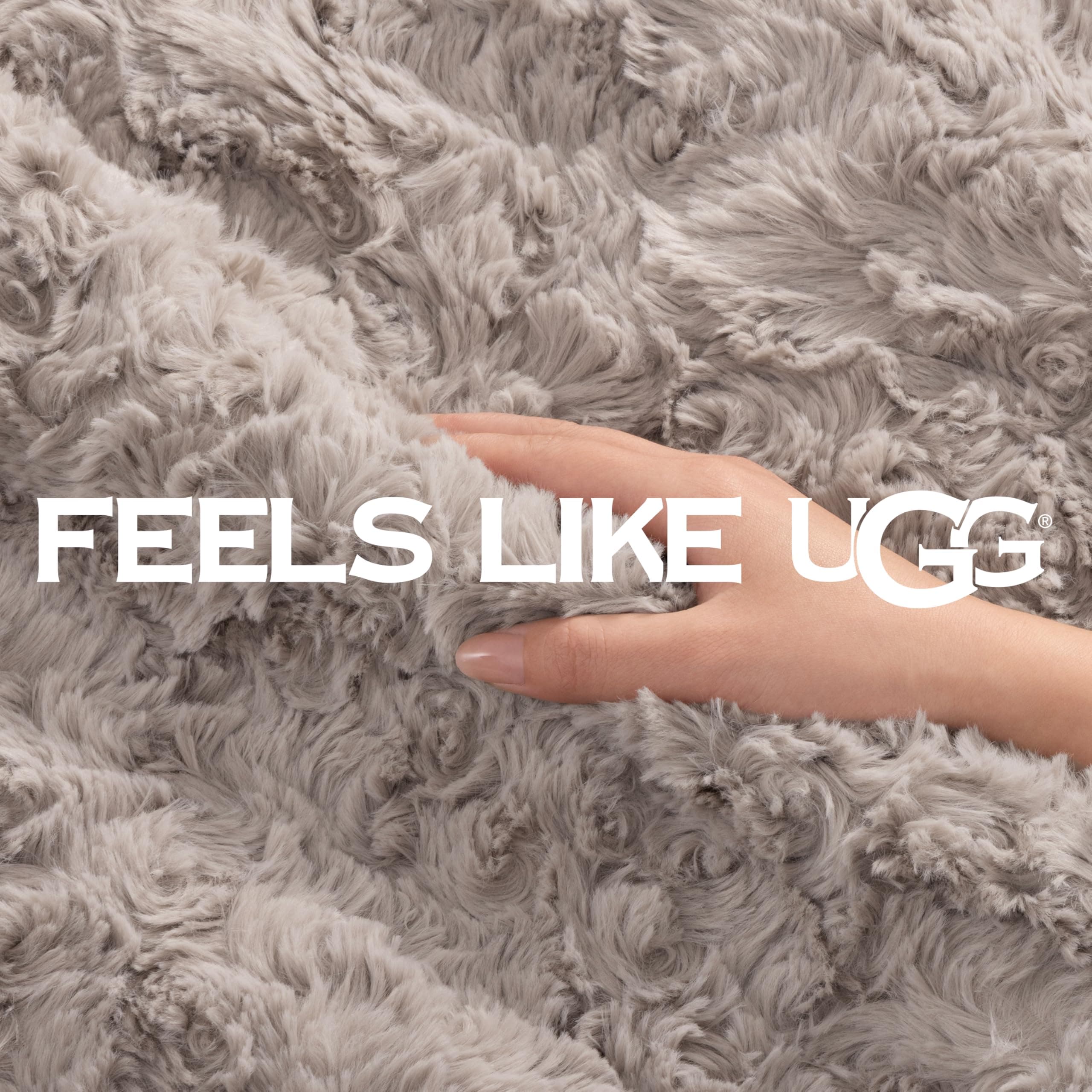 UGG Adalee Throw Blanket for Bed, Faux Fur Blanket, 50" x 70", Brown, view 3