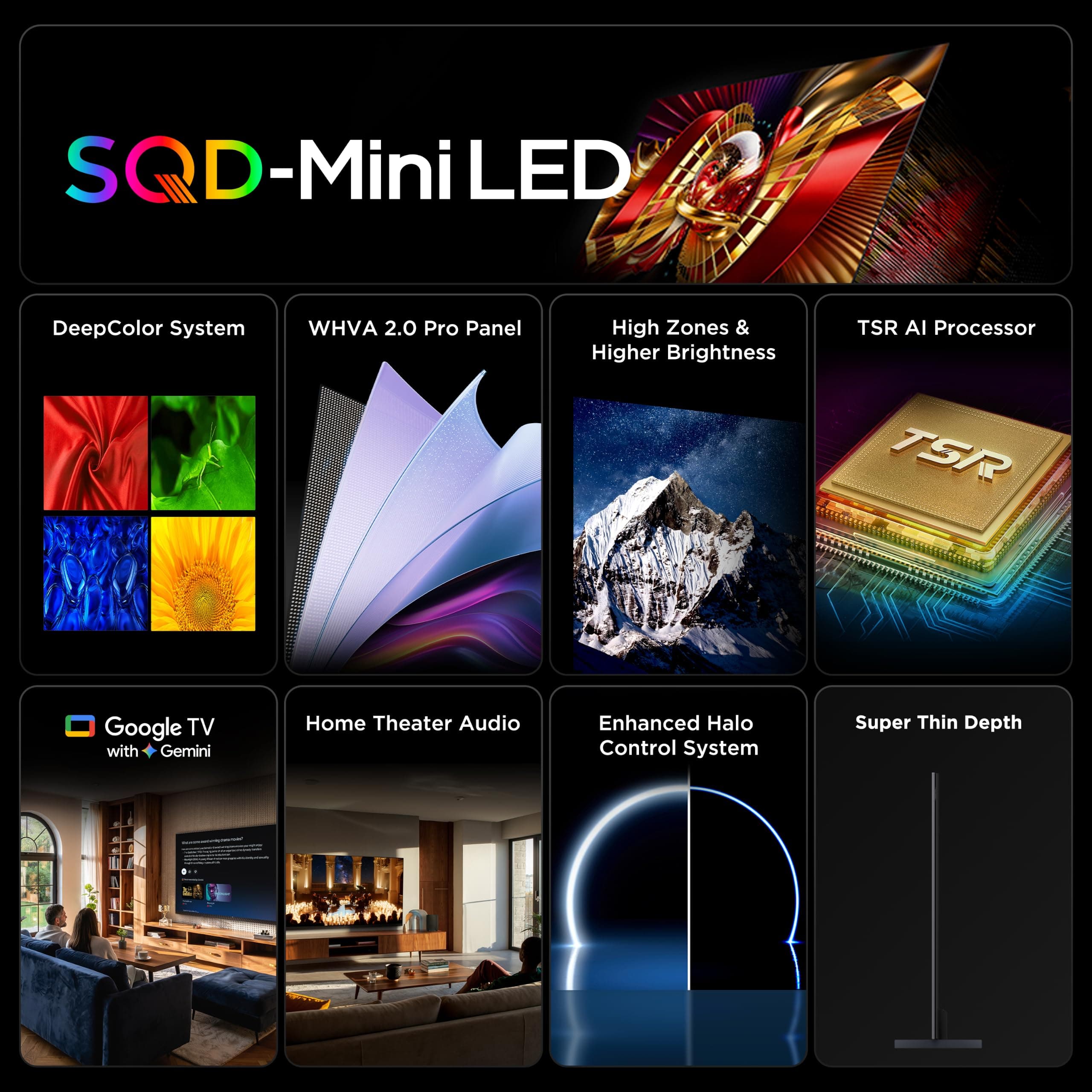 TCL 75 Inch Class QM8L Series | SQD-Mini-LED QLED Smart TV | 75QM8L, 2026 Model | 144Hz | Ultimate Color Brightness & Contrast | Google AI Bang & Olufsen | Voice Control Gaming Streaming Television, view 3