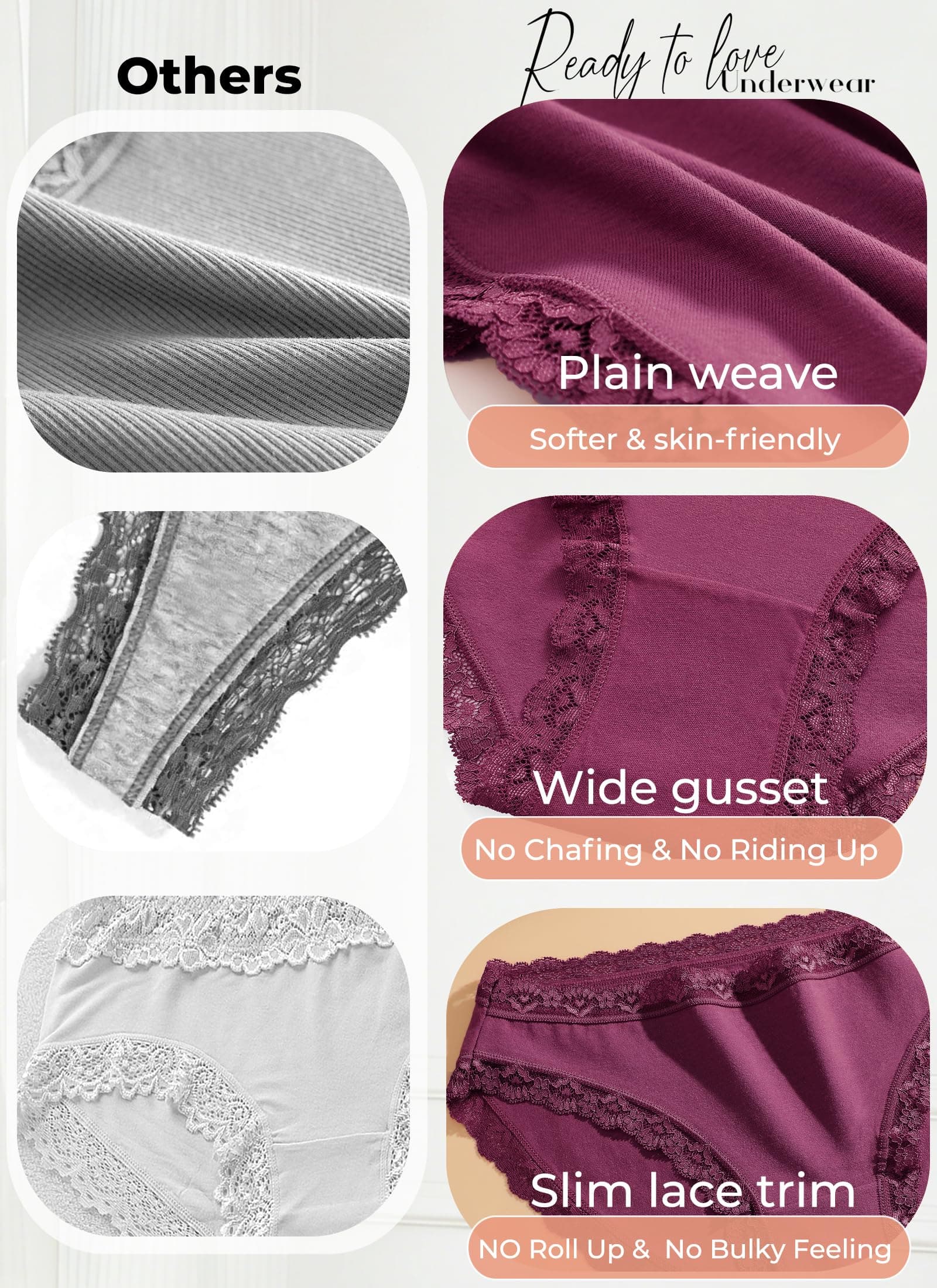 Cotton Underwear for Women Girl Brief Lace Sexy Lingerie For Women Slutty, view 5