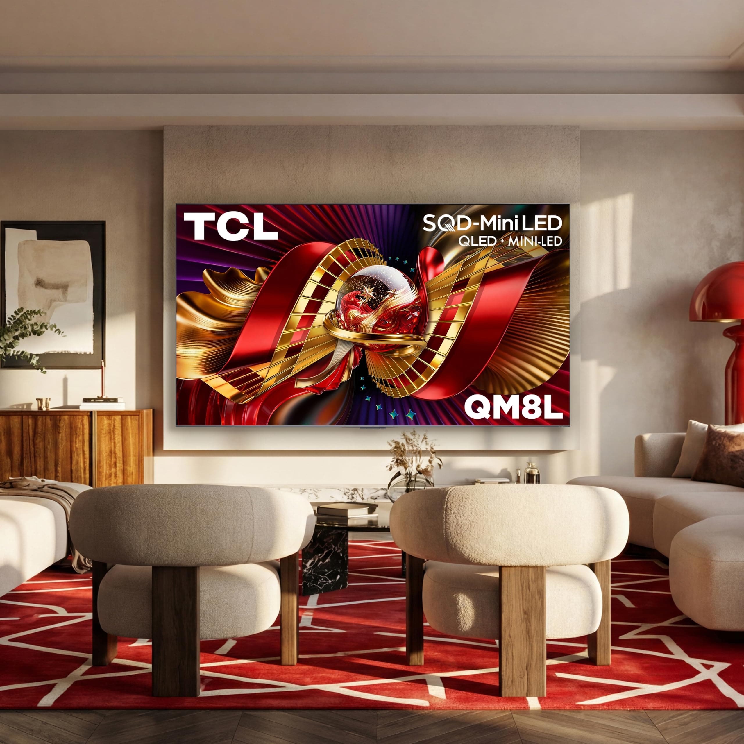 TCL 75 Inch Class QM8L Series | SQD-Mini-LED QLED Smart TV | 75QM8L, 2026 Model | 144Hz | Ultimate Color Brightness & Contrast | Google AI Bang & Olufsen | Voice Control Gaming Streaming Television, view 14