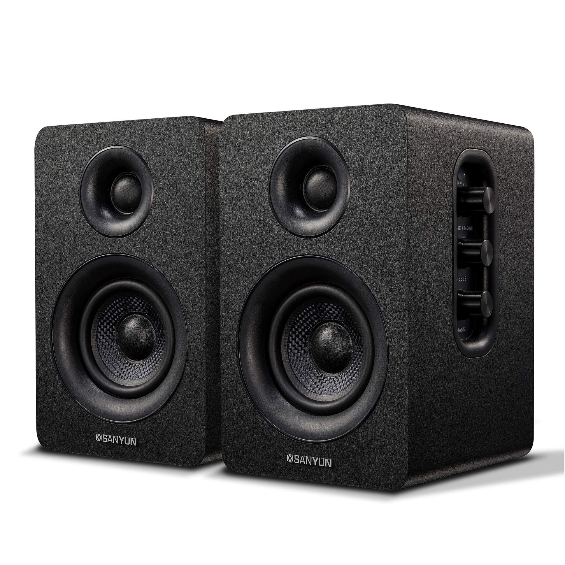 Sanyun SW208 3" Active Bluetooth 5.0 Bookshelf Speakers, Built-in 24bit DAC
