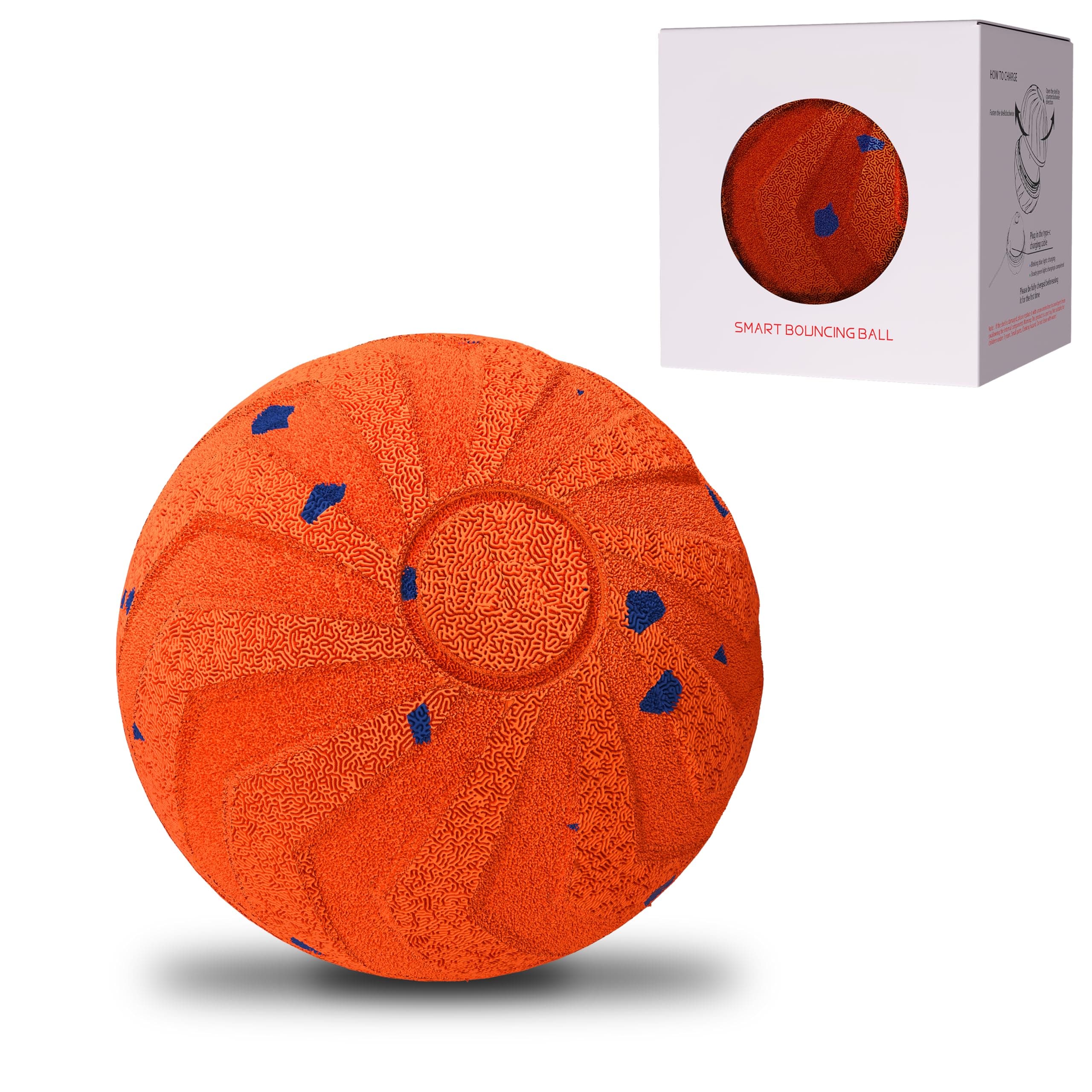 ZEUZPET Interactive Pet Toy Ball - Bouncy, Flexible & Durable, Self-Rolling for Indoor Play, IPX7 Waterproof, Active Rolling Ball for Medium Dogs (Orange)