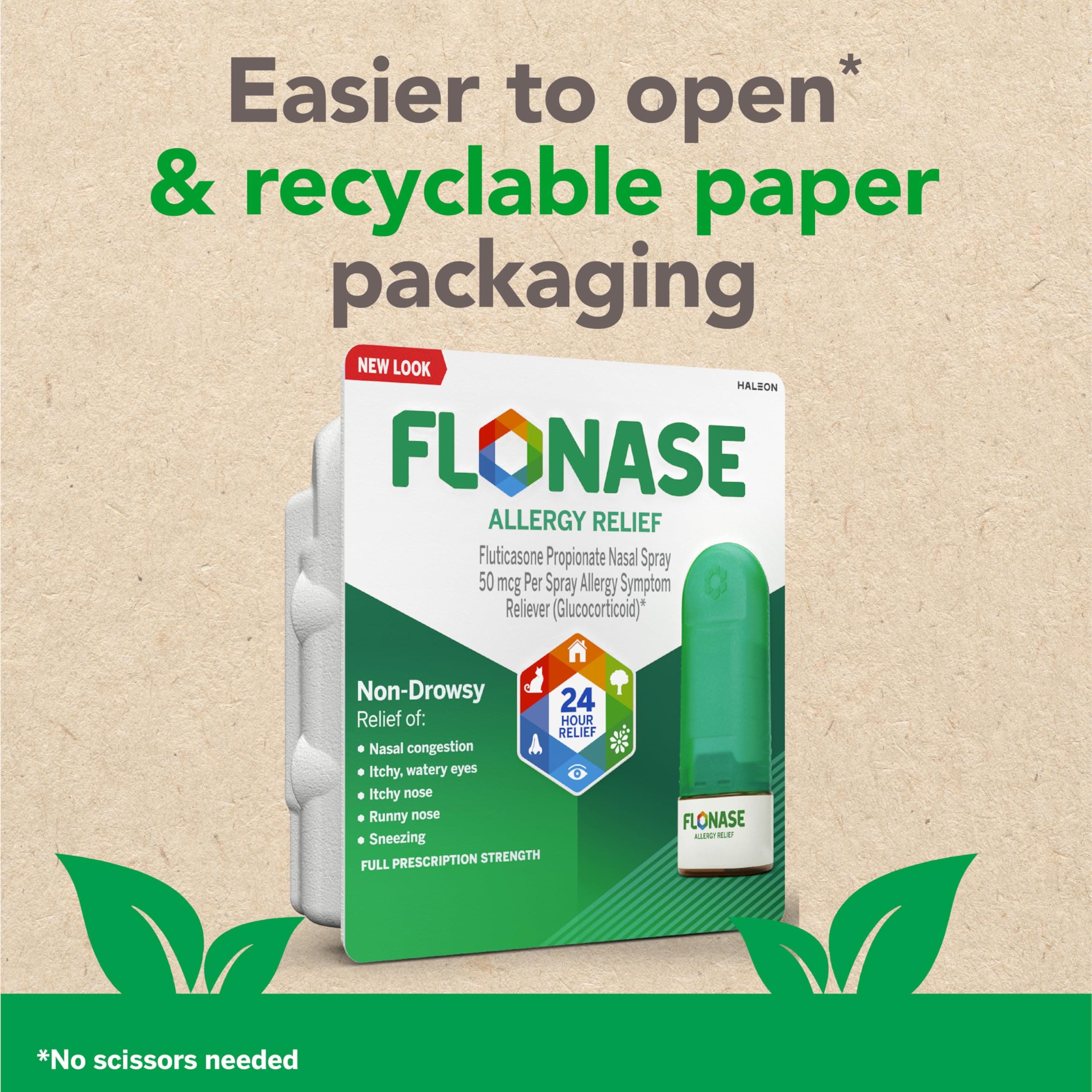 Flonase Nasal Spray for Allergy Relief, Tissues Included, 144 Sprays, view 6