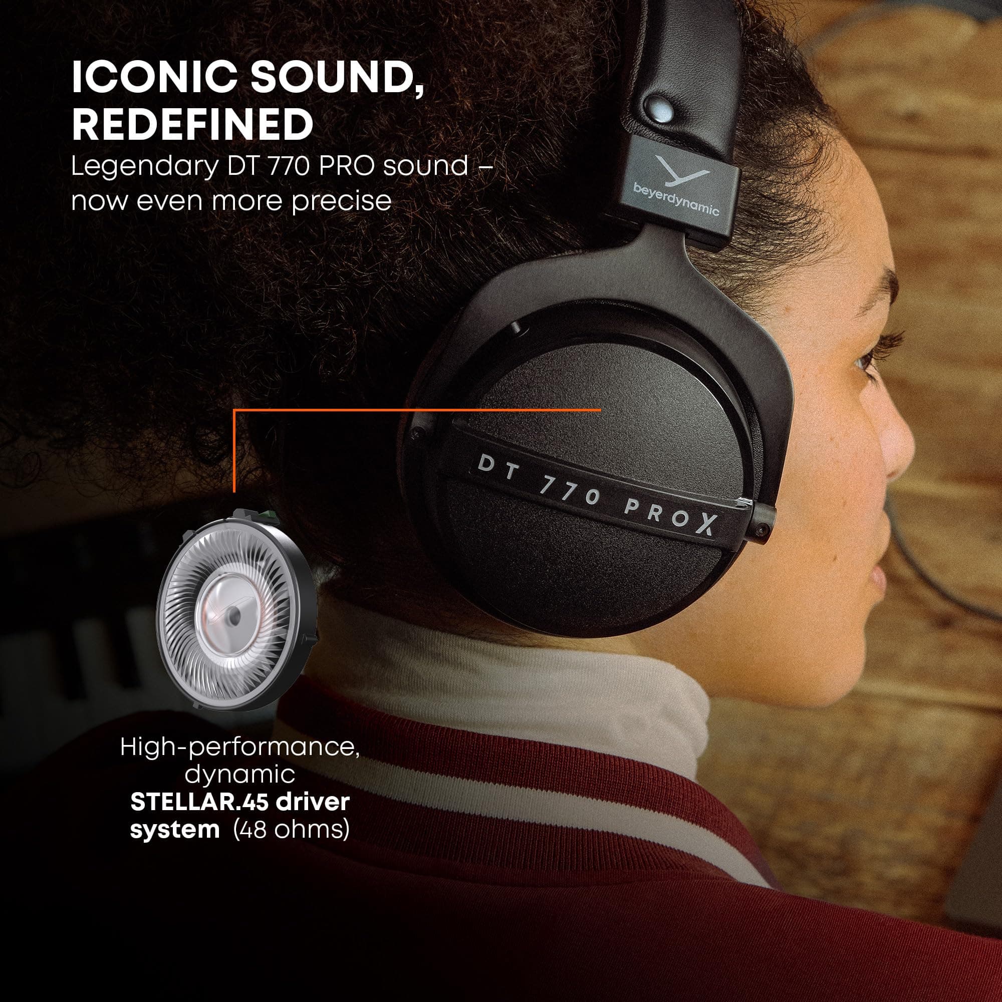 beyerdynamic DT 770 Pro X (48 Ohm), Closed-Back Studio Headphones, Black, view 5