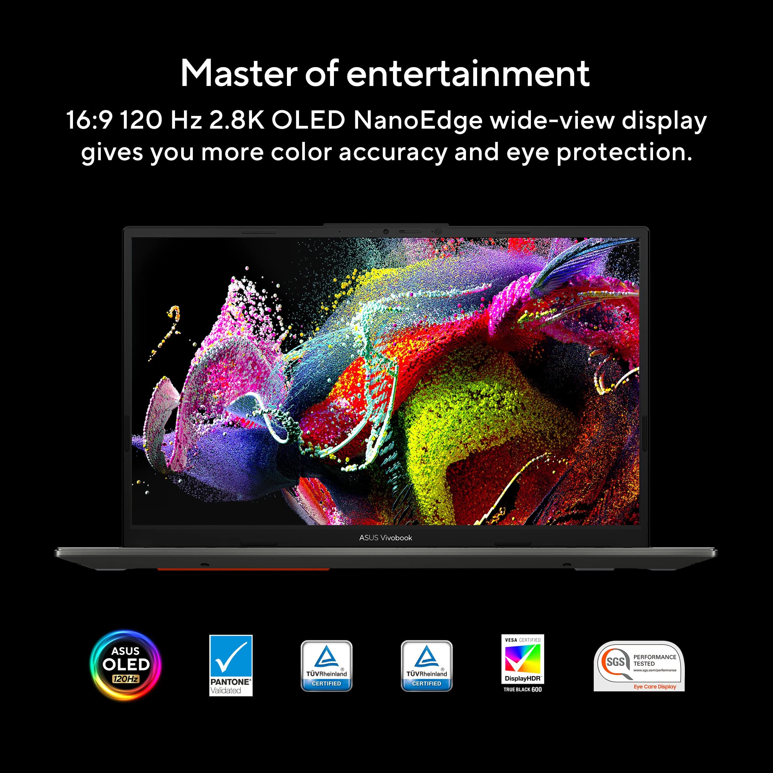 ASUS VivoBook S 15 OLED Laptop, 15.6” 2.8K 120Hz Display, Intel Evo Platform, Intel Core i9-13900H CPU, 16GB RAM, 1TB SSD, Windows 11 Home, Midnight Black, K5504VA-ES96, view 9