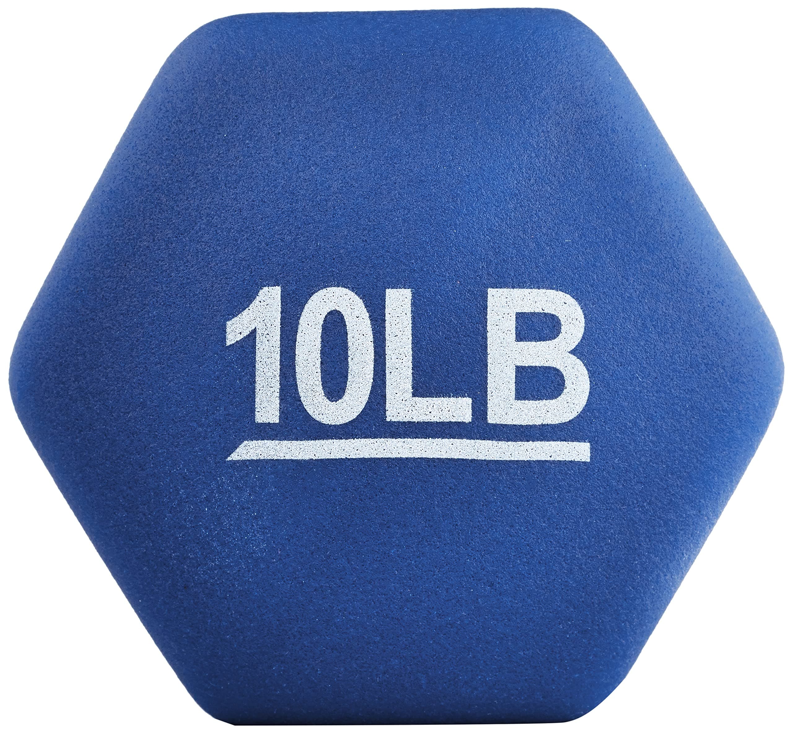 Amazon Basics Neoprene Dumbbell Hand Weights for Workout and Strength Training, Hexagon Shape, 10 Pound, Pair, Navy Blue, view 3