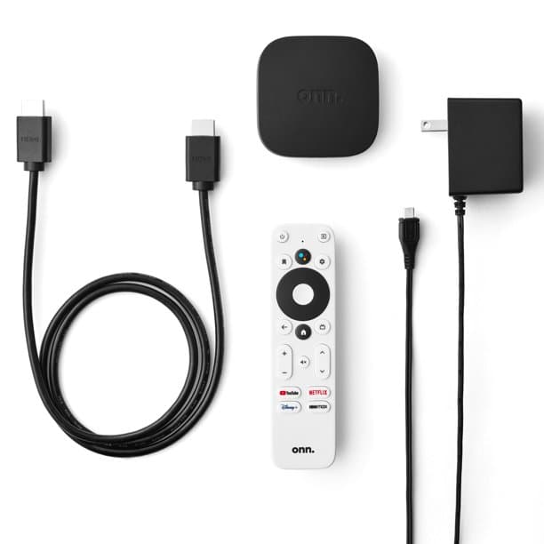 ONN Android TV 4K UHD Streaming Device with Voice Remote Control Google Assistant & High Speed HDMI Cable (100026240) Black, view 5