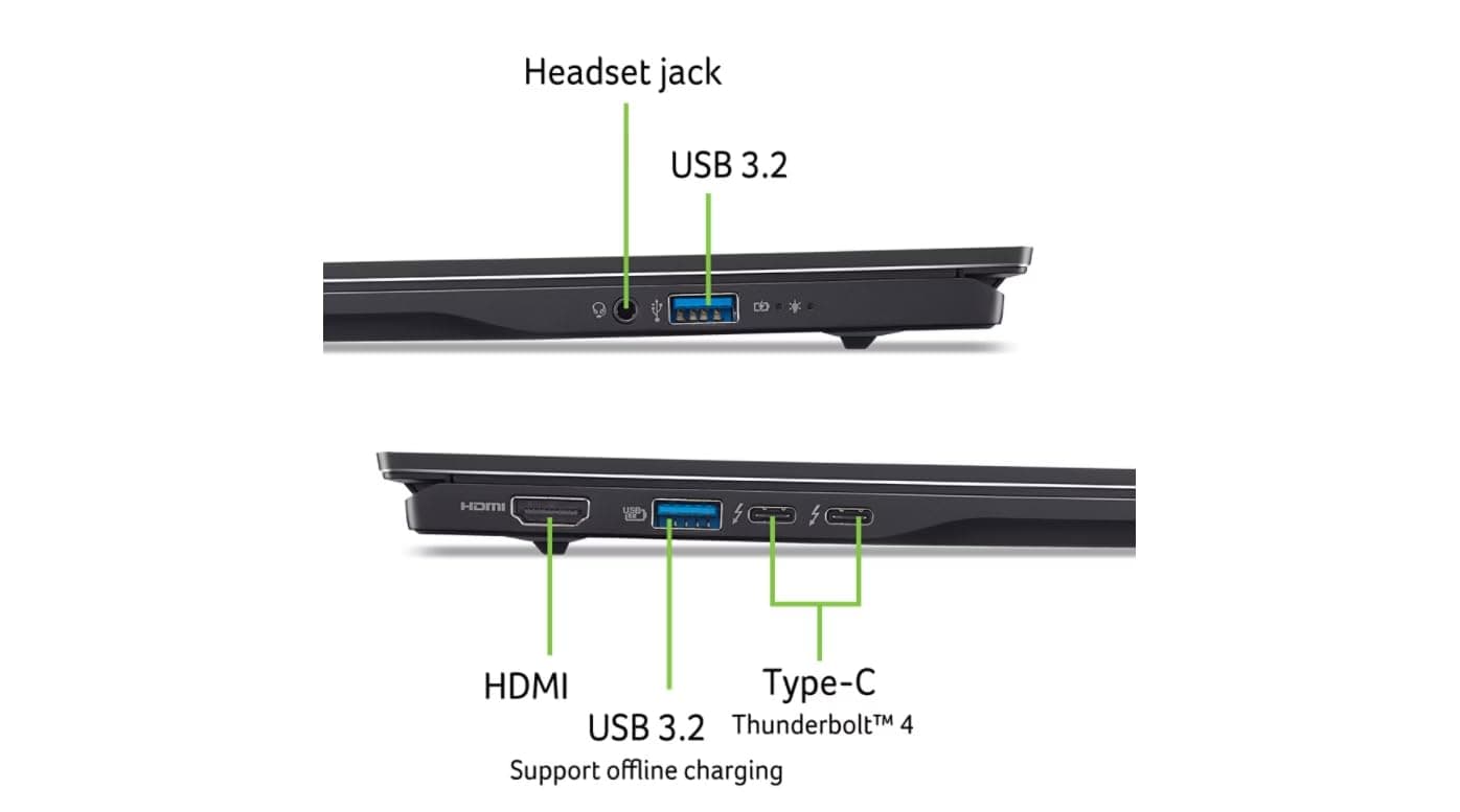 Acer Swift 16 AI Laptop 16" 3k OLED 120Hz Touch (100% DCI-P3) Intel 8-core Ultra 7 256V (Up to 47 Tops) 16GB RAM 1TB SSD Backlit Fingerprint for Designer Business Work Win11Pro ICP Hub, view 8