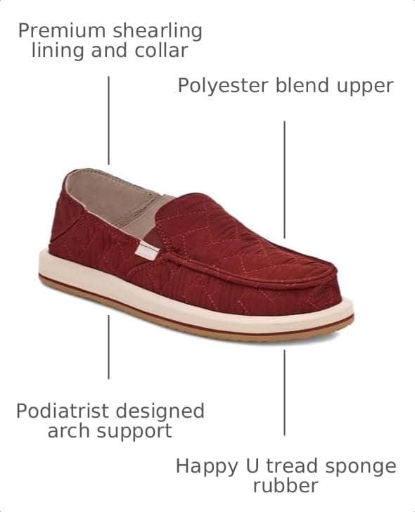 Sanuk Donna Quilted - Women Loafers, Fired Brick, 9, view 3