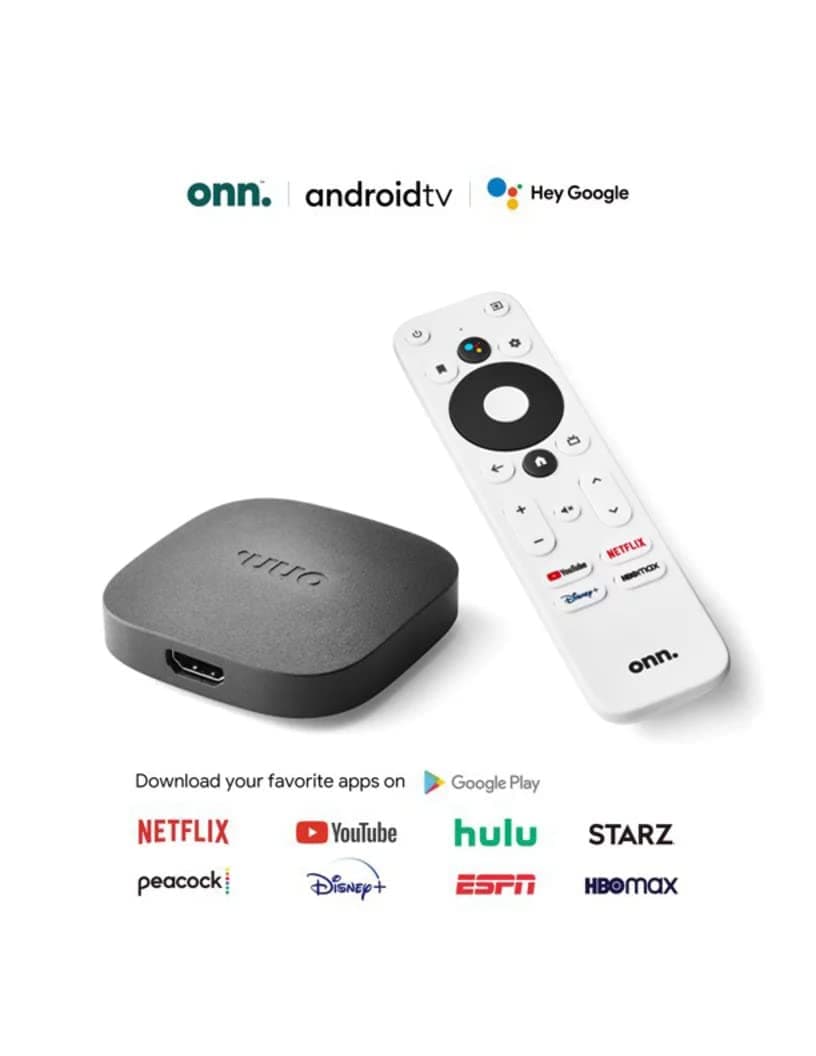 ONN Android TV 4K UHD Streaming Device with Voice Remote Control Google Assistant & High Speed HDMI Cable (100026240) Black, view 6