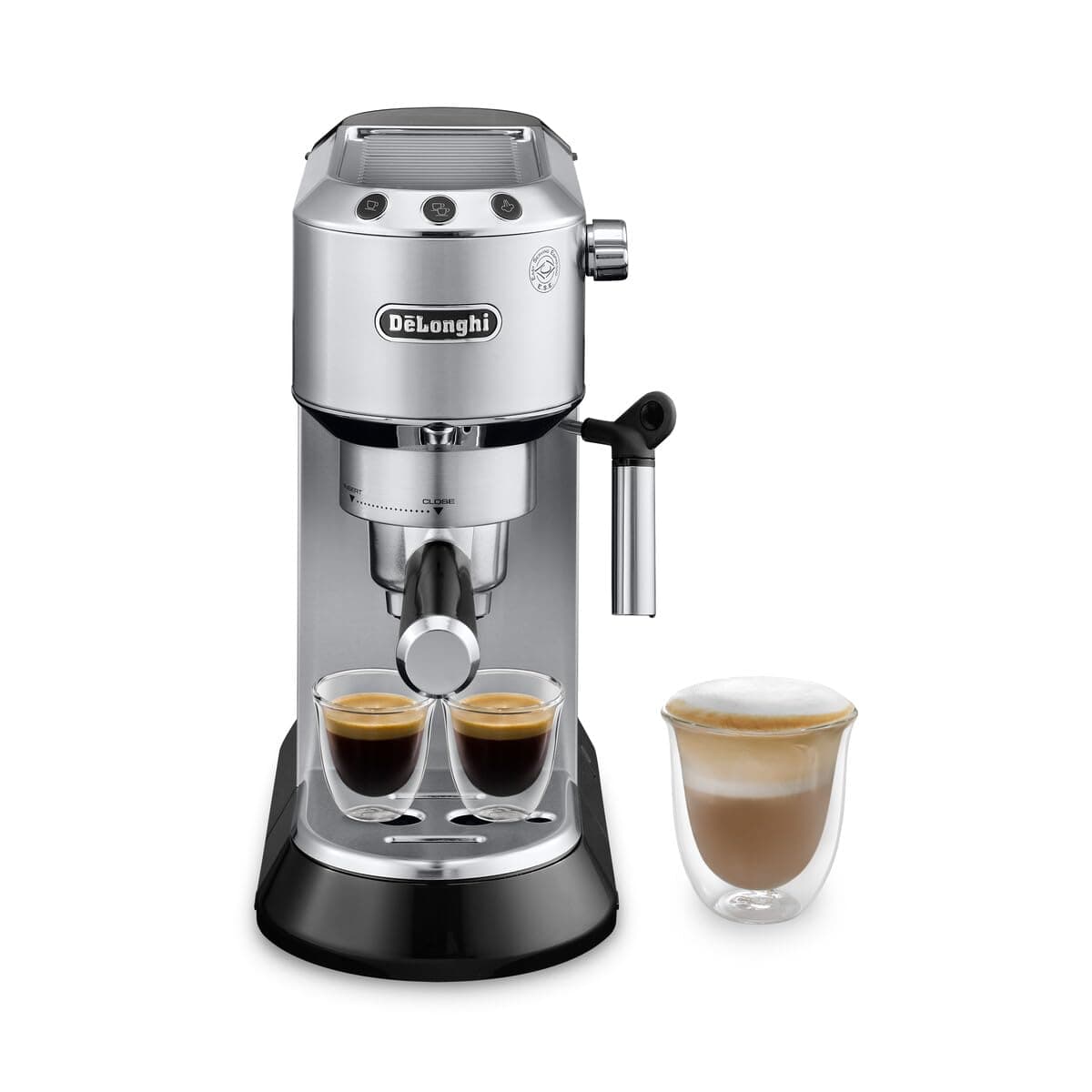De'Longhi Dedica Espresso Machine, 15-Bar Pump, Frother, Stainless Steel
