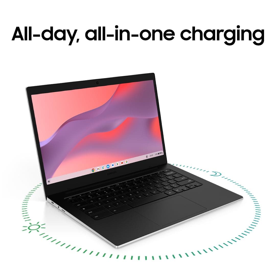 Samsung 14" Galaxy Chromebook Go Laptop PC Computer, Intel Celeron N4500 Processor, 4GB RAM, 64GB Storage, ChromeOS, XE340XDA-KA2US, Student Laptop, Silver, view 2