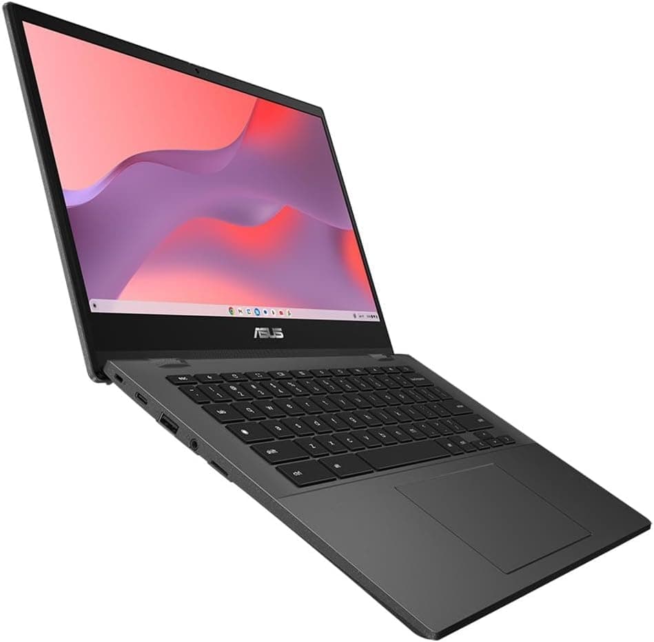 ASUS Chromebook 14" Student Laptop FHD IPS Display, 8-Core MediaTek Kompanio 520 Processor, 4GB RAM, 192GB Storage, Long Battery Life, WiFi 6, USB C, Chrome OS, Gravity Gray, view 9