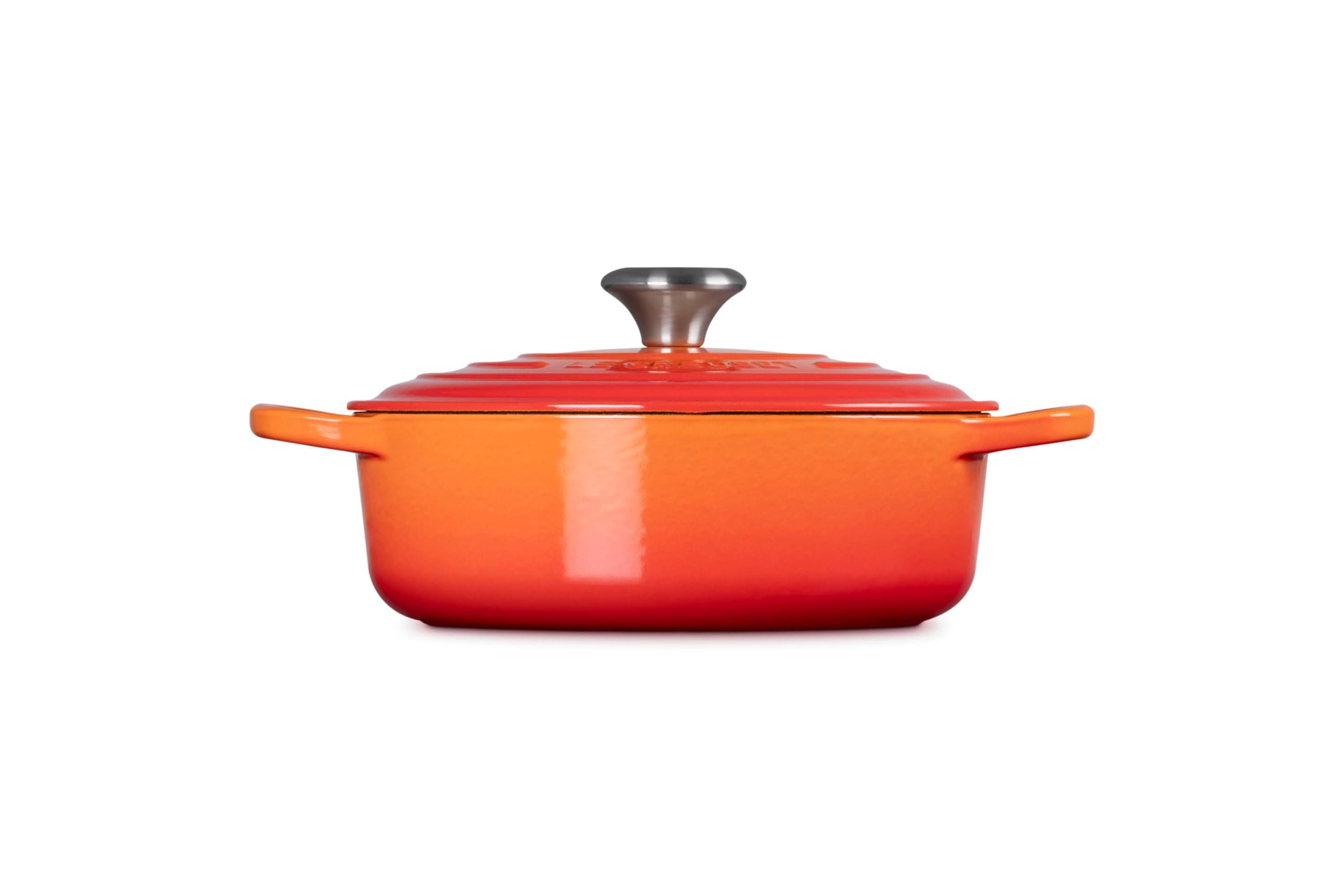 Le Creuset Enameled Cast Iron Round Wide Dutch Oven, 3.5 qt., Flame, view 4
