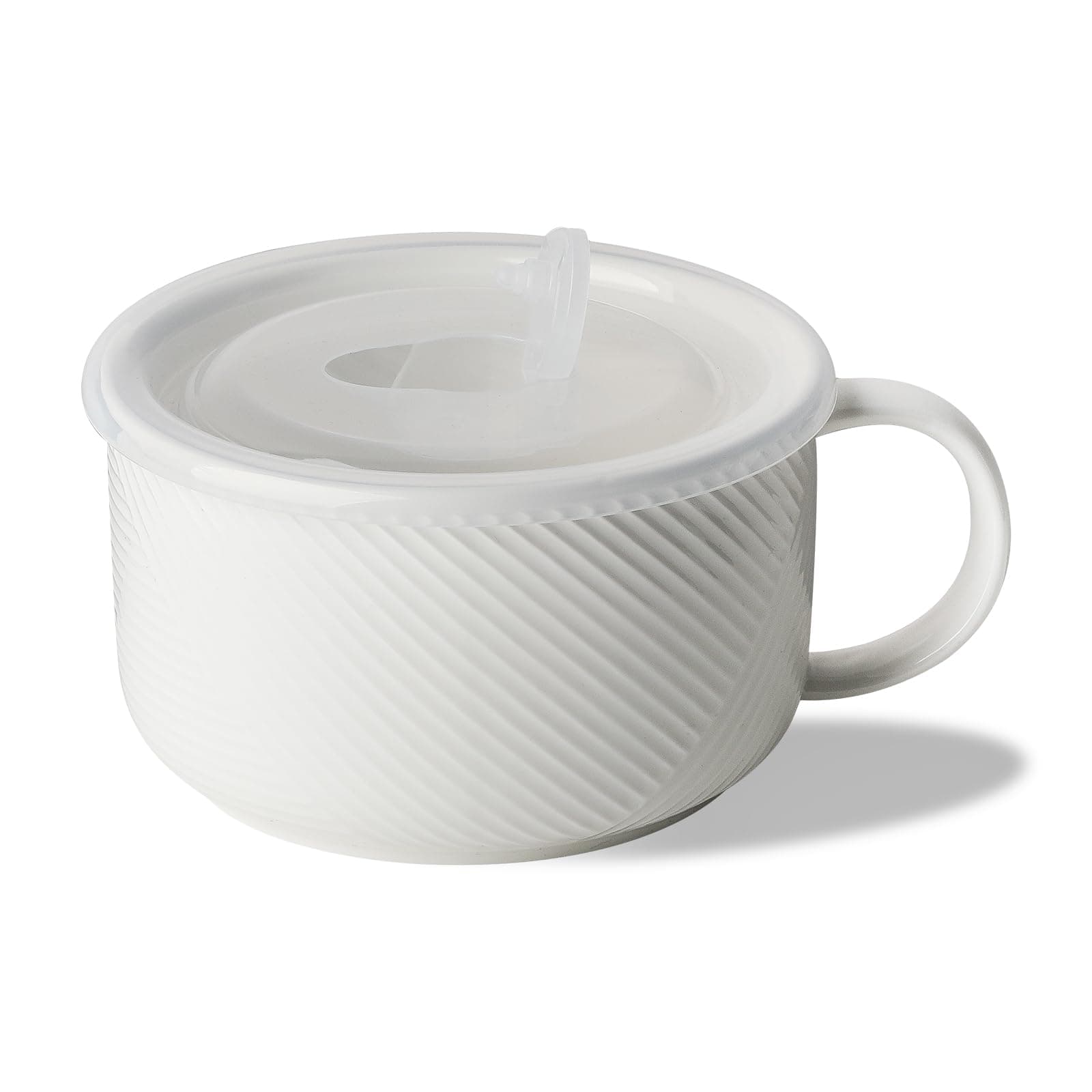 Adewnest Oversized Soup Bowl with Handle, Microwave Safe 38 oz, White