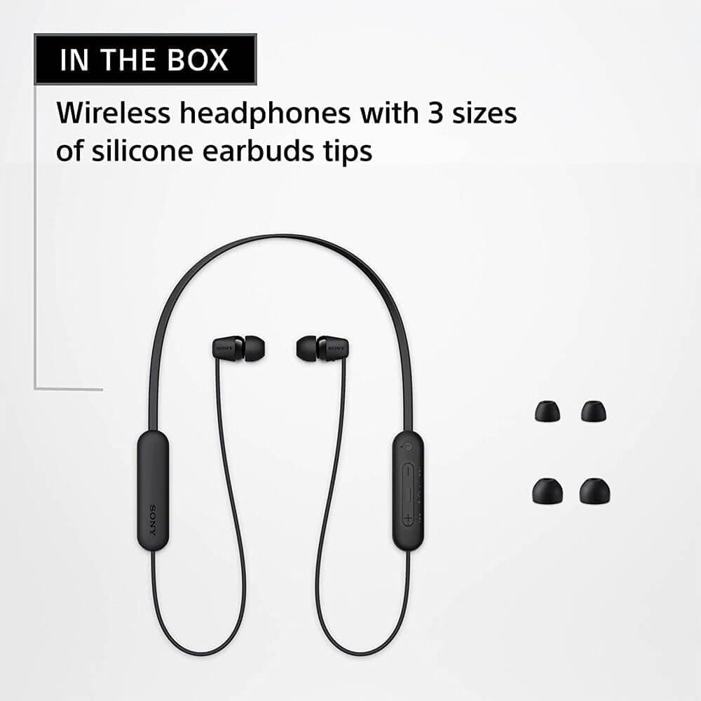 Sony WI-C100 Wireless in-Ear Bluetooth Headphones with Built-in Mic, Black, view 6