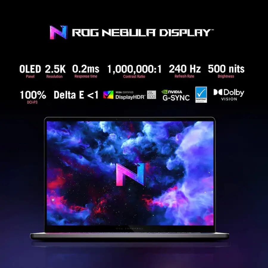 ASUS ROG Zephyrus G16 16" 2.5K OLED 240Hz Gaming Laptop, Intel Core Ultra 9 285H, RTX5070, 16GB LPDDR5X 2TB SSD, Wi-Fi7, Backlit KB, Win11, Thunderbolt4, Eclipse Gray, w/USB Hub, W/GaLiMu, view 2