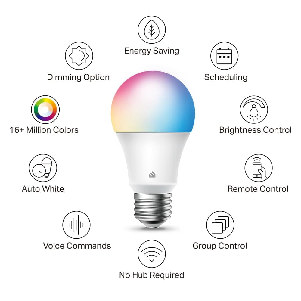 Kasa Multicolor Dimmable Wi-Fi Smart Bulb, A19, KL125, view 3