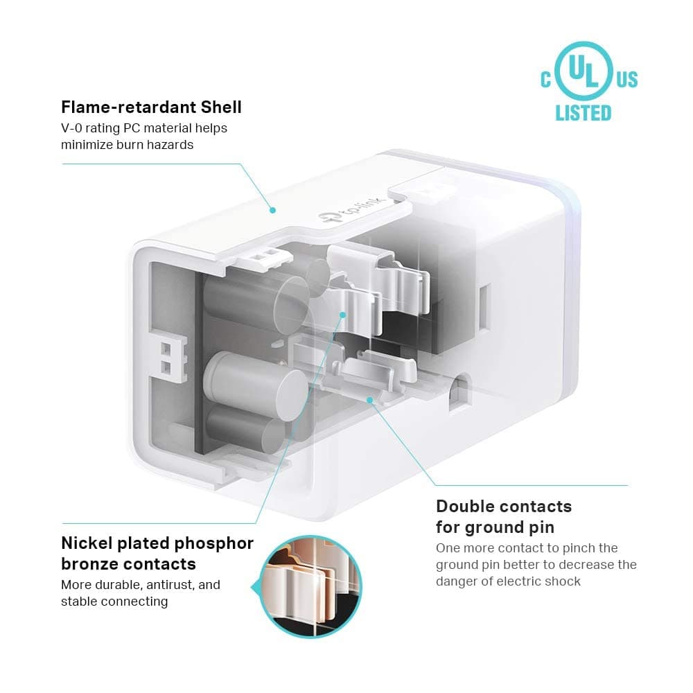 Kasa Smart Plug HS103P4, Smart Wi-Fi Outlet, Touch Actuator, Works with Alexa, Echo, Google Home, No Hub Required, 15 Amp, UL Certified, 4-Pack, White, view 5
