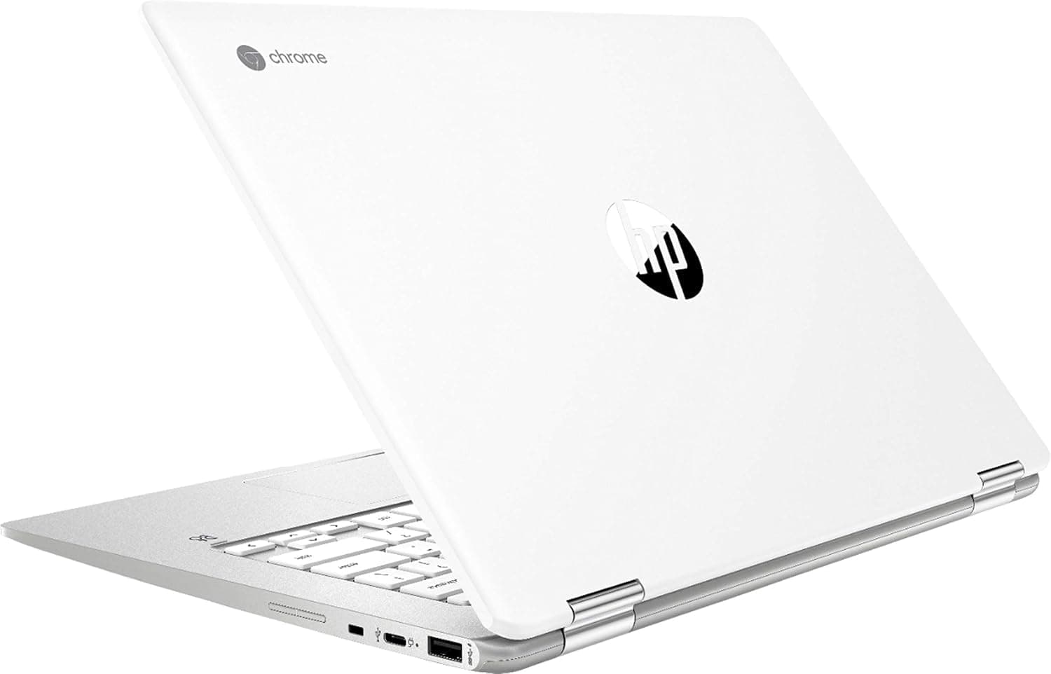 HP Chromebook x360-14 HD Touch - Celeron N4000-4GB - 32GB eMMC - Silver White, view 5