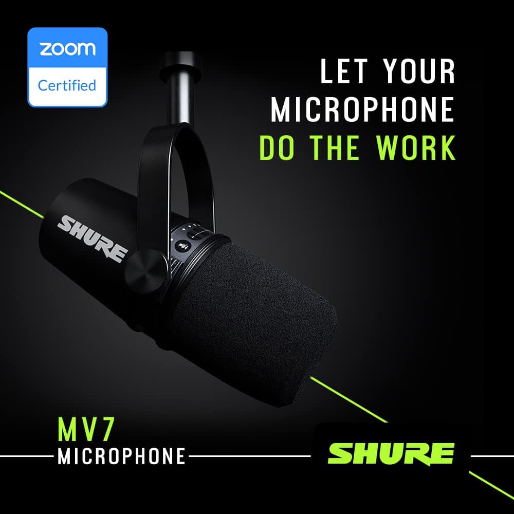 Shure MV7 USB Podcast Microphone for Podcasting, Recording, Live Streaming & Gaming, Built-in Headphone Output, All Metal USB/XLR Dynamic Mic, Voice-Isolating Technology, TeamSpeak Certified - Black, view 5