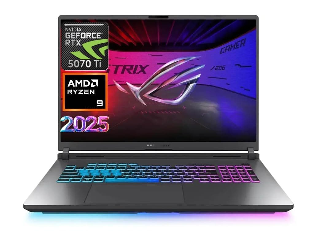 ASUS Latest 2026 ROG Strix G16 Gaming Laptop, 16" FHD 165Hz Display, 16-Core AMD Ryzen 9 8940HX, RTX 5070 Ti, 16GB RAM, 1TB SSD, Eclipse Grey