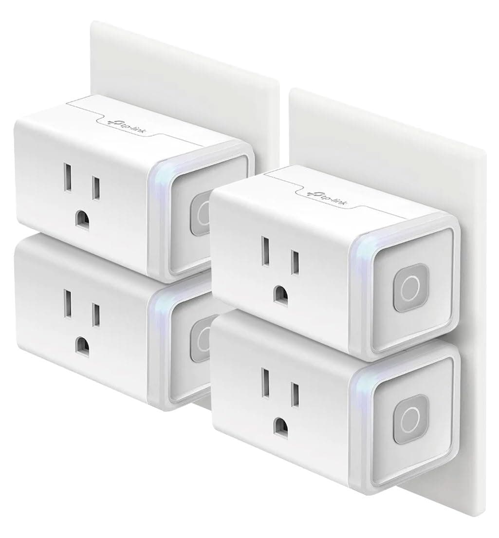 Kasa Smart Plug HS103P4, Smart Wi-Fi Outlet, Touch Actuator, Works with Alexa, Echo, Google Home, No Hub Required, 15 Amp, UL Certified, 4-Pack, White