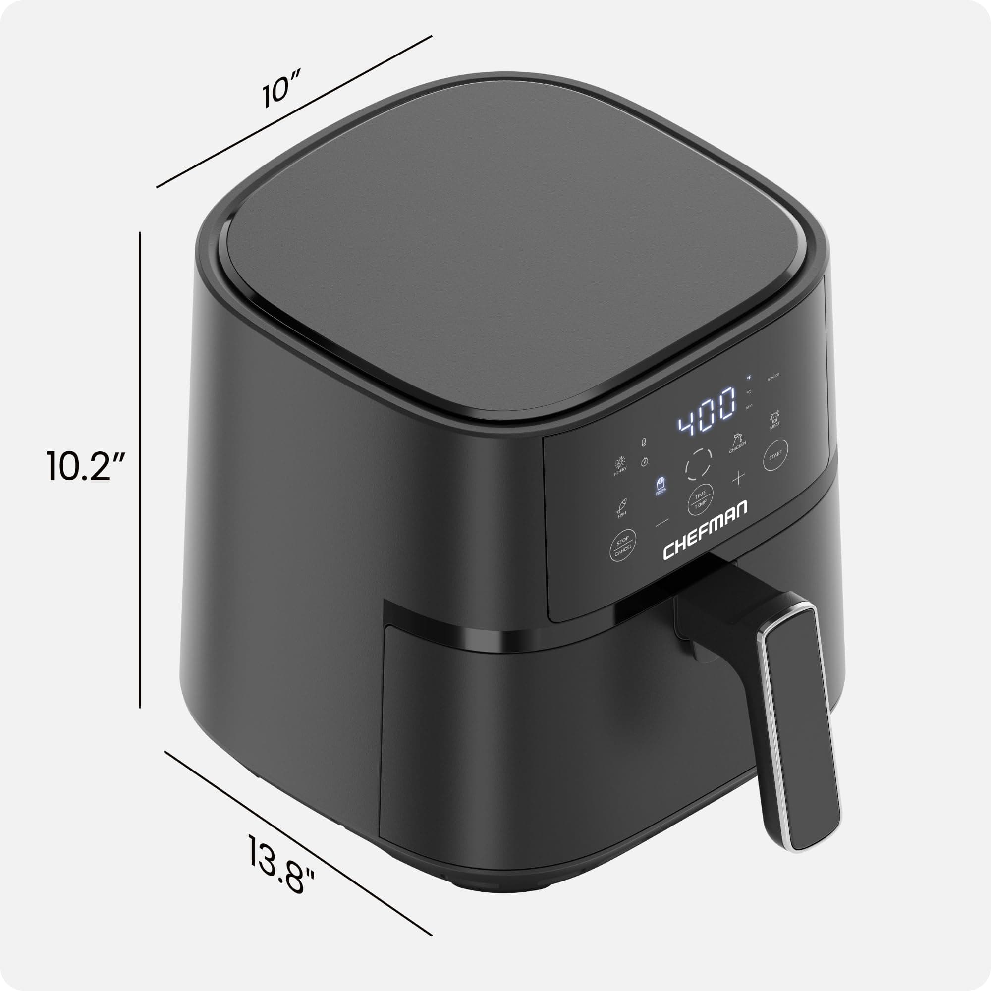 Chefman Air Fryer – 4 QT Compact Airfryer for Quick & Easy Meals in Minutes, Features Hi-Fry Technology for Extra Crisp, Touchscreen Controls with 4 Presets, Nonstick & Dishwasher Safe Basket - Black, view 7