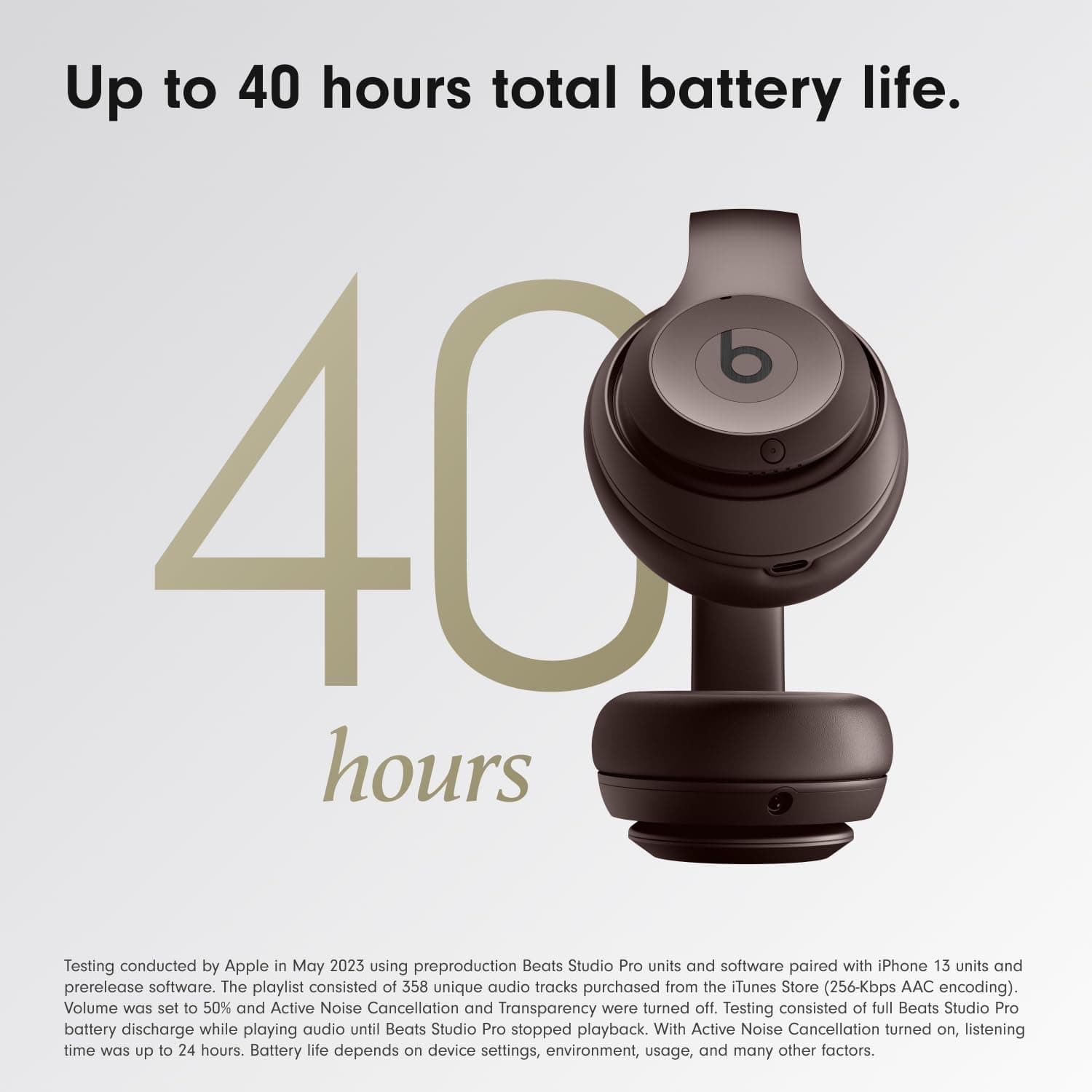 Beats Studio Pro Premium Wireless Over-Ear Headphones- Up to 40-Hour Battery Life, Active Noise Cancelling, Great for Travel & Commuting, USB-C Lossless Audio, Apple & Android Compatible - Deep Brown, view 4