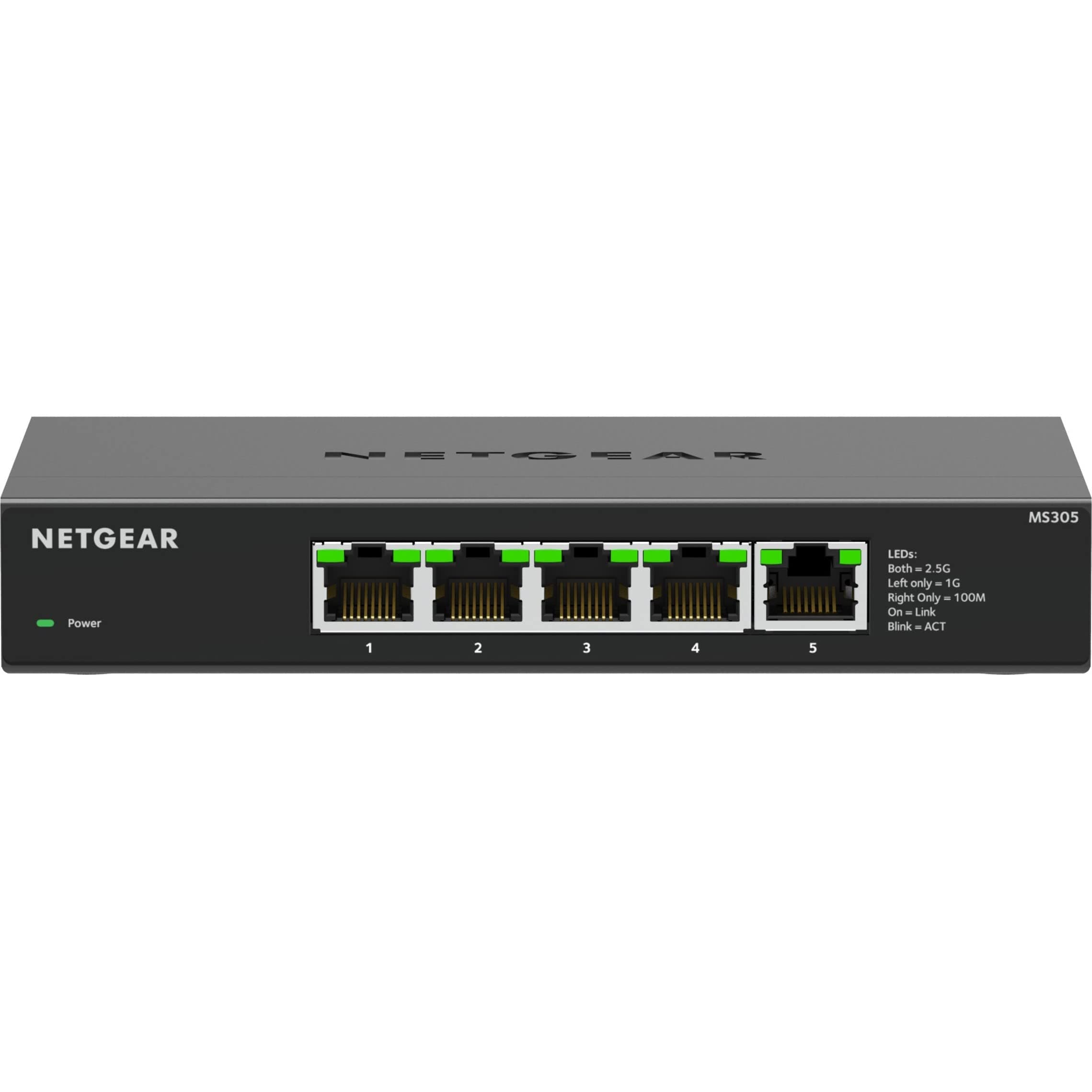 NETGEAR 5-Port 2.5G Multi-Gigabit Ethernet Unmanaged Network Switch (MS305), 5 x 2.5Gbps, Desktop or Wall Mount, Metal Case, view 7