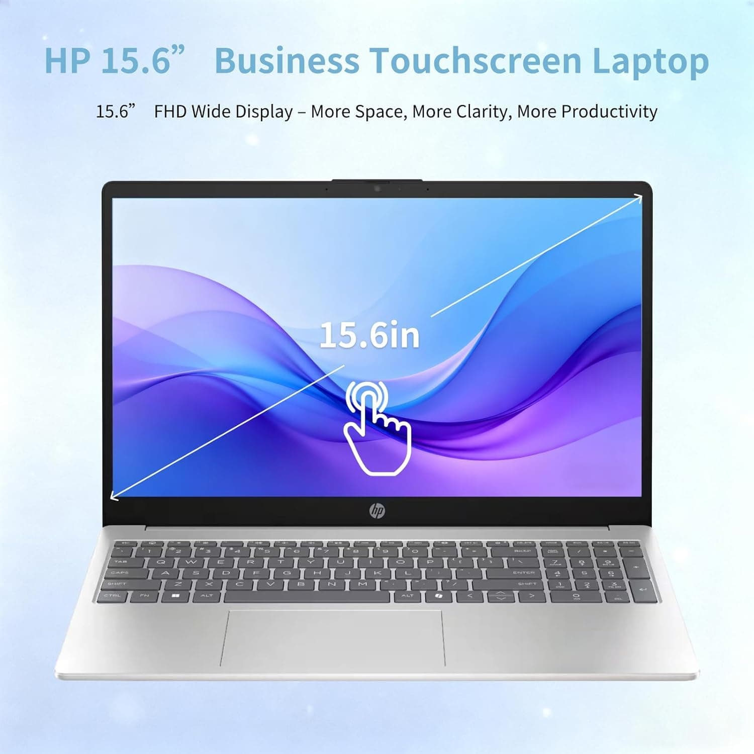 HP 15 Touchscreen Laptop Computer - 15.6" FHD IPS, Intel 10-Core i7 1355U CPU, 16GB RAM + 512GB SSD, Intel Iris Xe Graphics, Numeric Pad, WIFI6, Copilot AI PC, Win11 Pro, w/Accessoires, view 4
