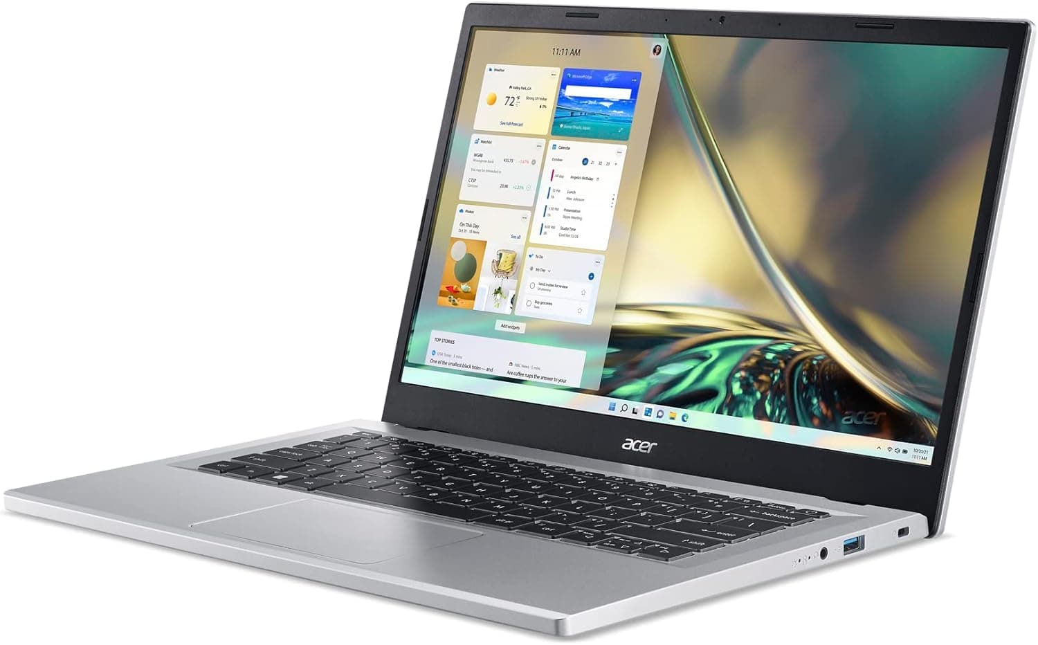 Acer Aspire 3 A314-23P-R3QA Slim Laptop | 14.0" Full HD IPS Display | AMD Ryzen 5 7520U Quad-Core Processor | AMD Radeon Graphics | 8GB LPDDR5 | 512GB NVMe SSD | Wi-Fi 6 | Windows 11 Home,Silver, view 3