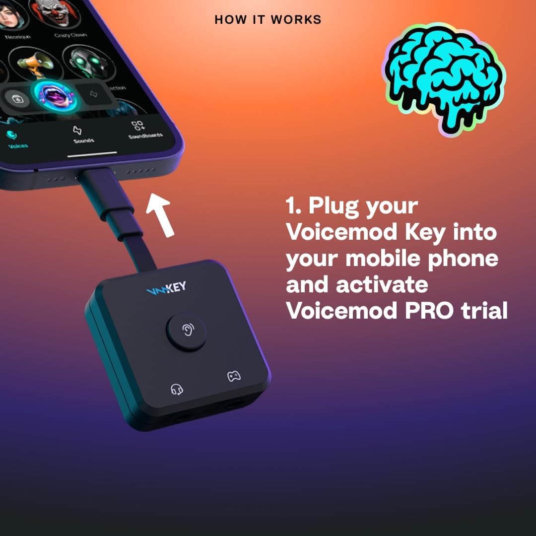 Voicemod Key AI Voice Changer | Compatible PS5, Xbox, Quest, Device Only, view 4