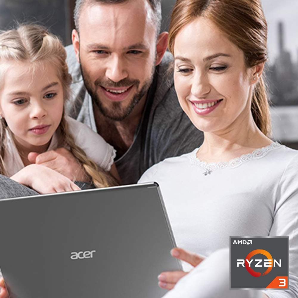 acer Aspire 5 Slim Laptop, 15.6 inches Full HD IPS Display, AMD Ryzen 3 3200U, Vega 3 Graphics, 4GB DDR4, 128GB SSD, Backlit Keyboard, Windows 10 in S Mode, A515-43-R19L, Silver, view 2