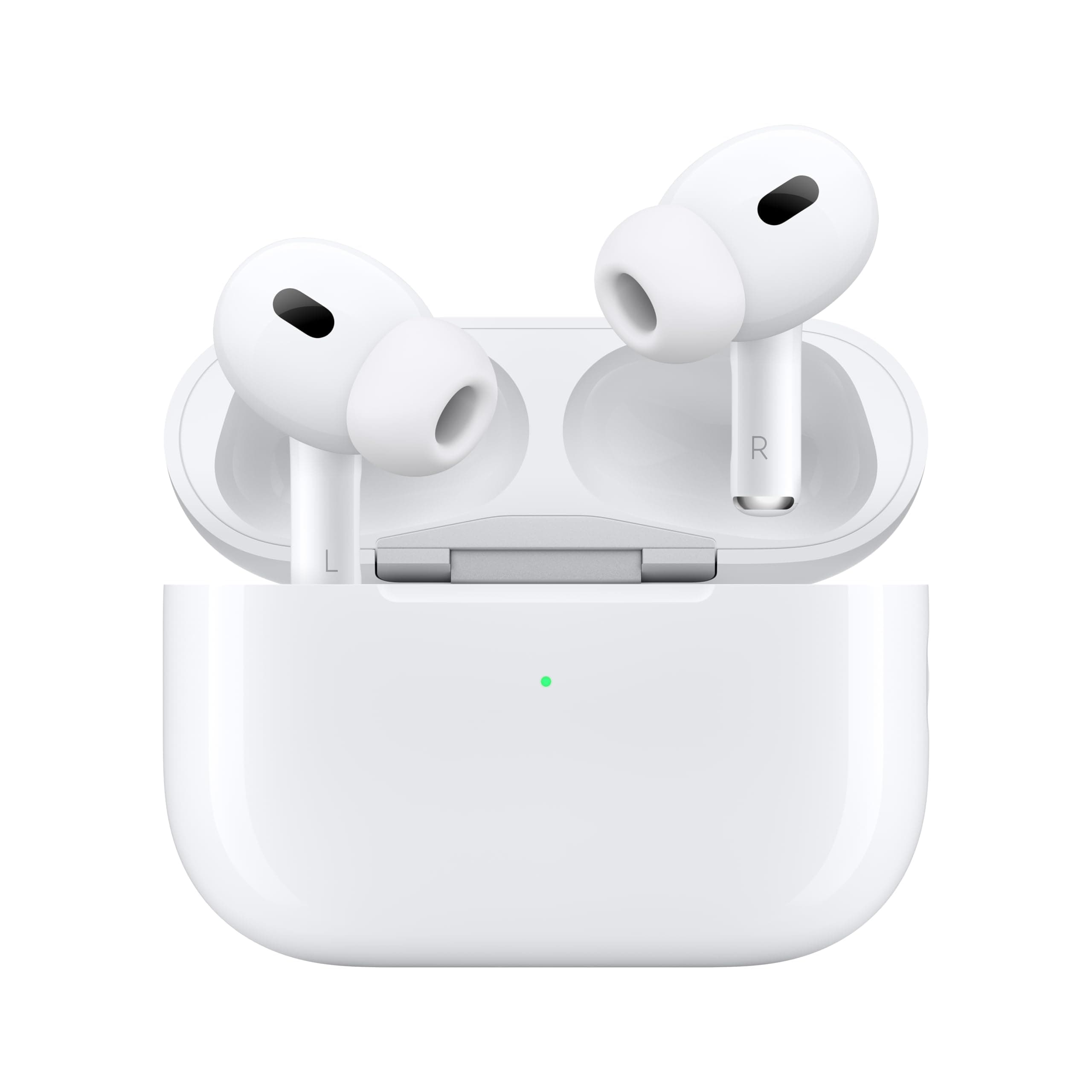 Apple AirPods Pro (2nd Generation) Wireless Ear Buds with USB-C Charging, Up to 2X More Active Noise Cancelling Bluetooth Headphones, Transparency Mode, Adaptive, Personalized Spatial Audio, White, view 2