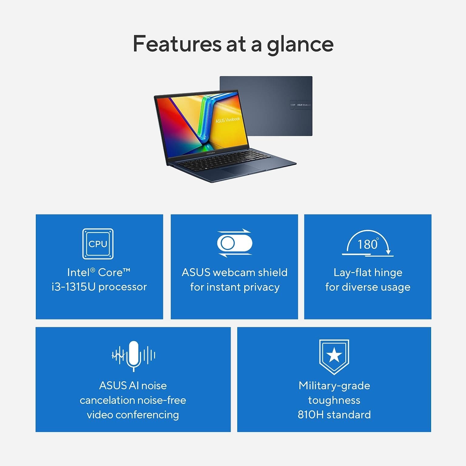 ASUS VivoBook 15 FHD 15.6" Laptop, Intel Core i3-1315U, 8GB RAM, 512GB SSD, Windows 11 (F1504VA-SB31), view 5