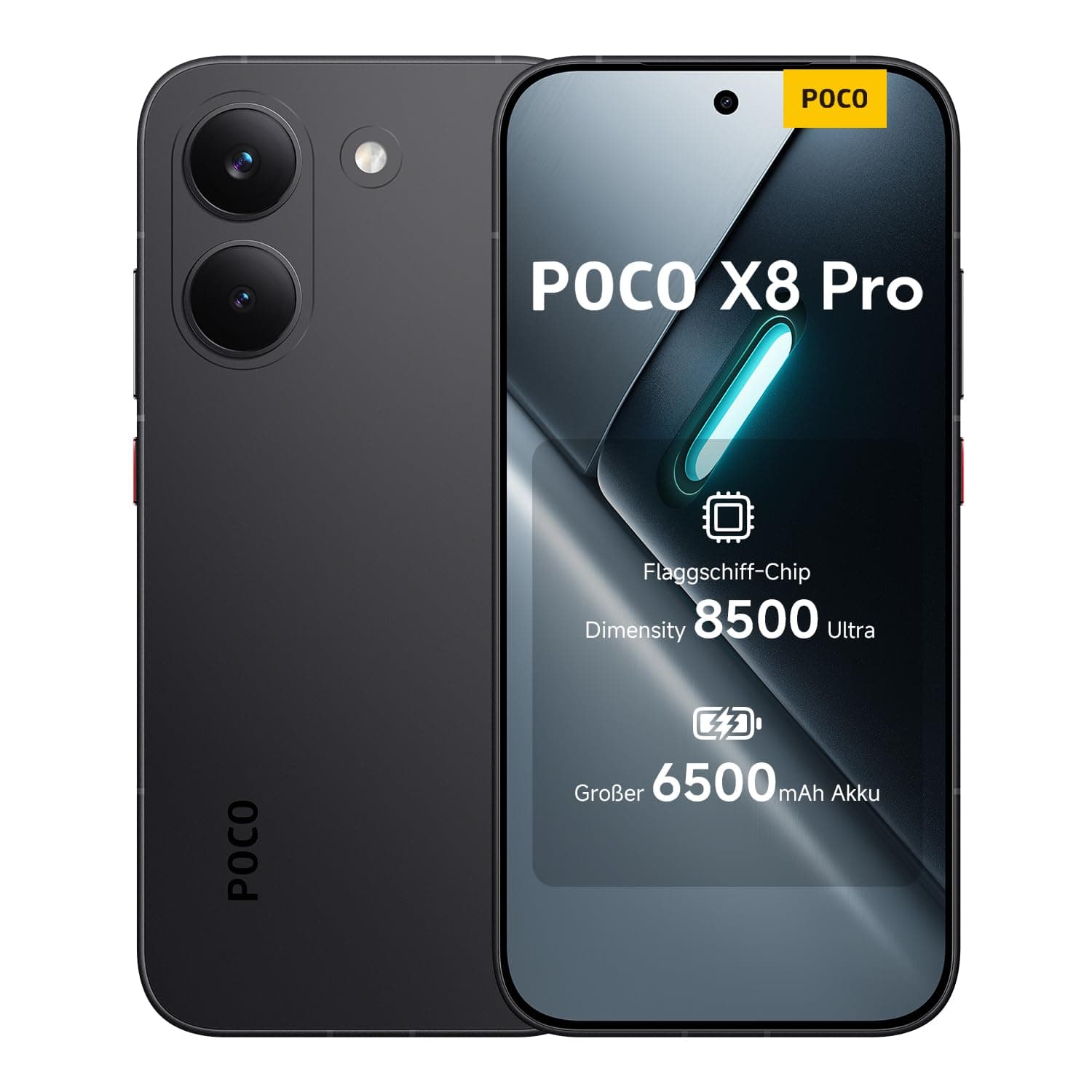 XIAOMI Poco X8 Pro Smartphone 8GB+256GB, Dimensity 8500-Ultra Prozessor, 6500mAh Akku, Ultra-helles AMOLED Display, 50MP Sony IMX882 Hauptkamera mit OIS, Schwarz, 3 Jahre Garantie