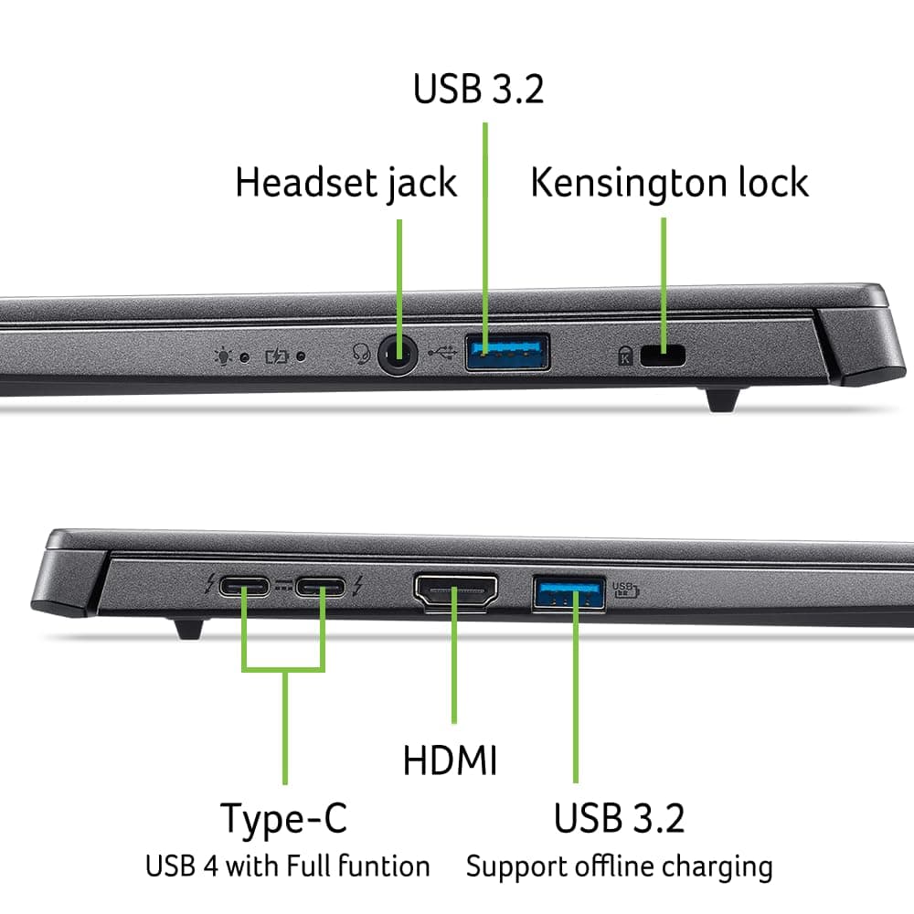 Acer Aspire 14 AI Copilot+ PC | 14" WUXGA Display | Intel Core Ultra 5 Processor 226V | NPU: Up to 40 Tops - GPU: Up to 53 Tops | Intel ARC 130V | 16GB LPDDR5X | 512GB SSD | Wi-Fi 6E | A14-52M-51S1, view 11